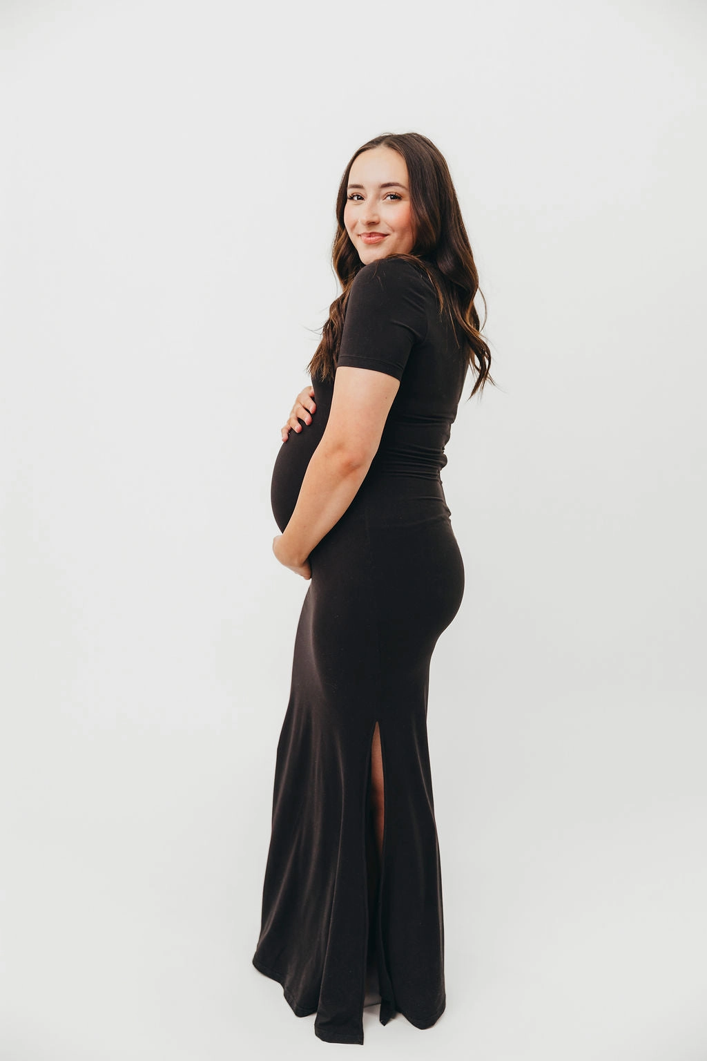 Skin Glow Ellis Maxi Dress in Black - Bump Friendly *Final-Sale*