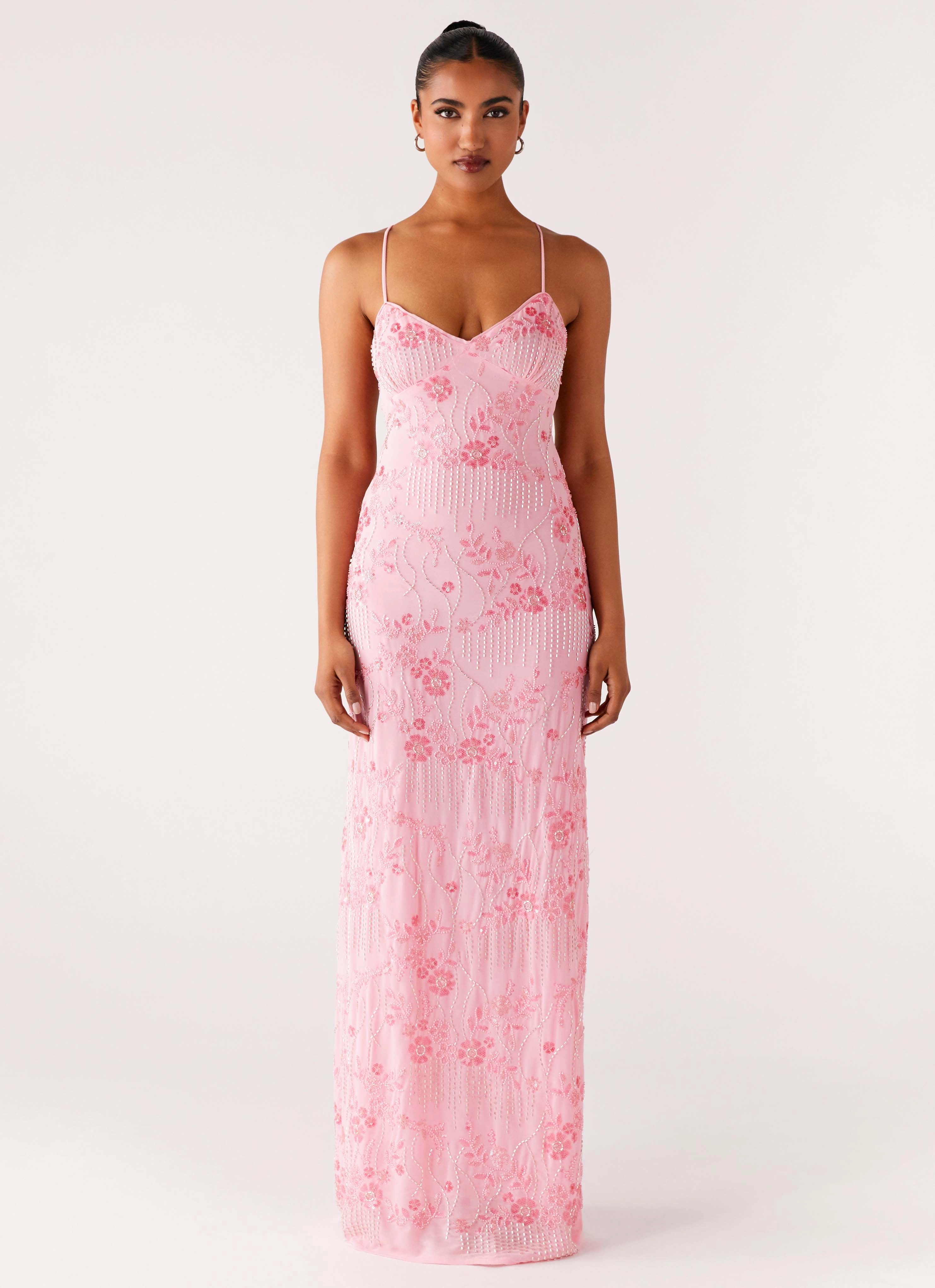 Subtle Look Vietta Sequin Cami Maxi Dress - Pink