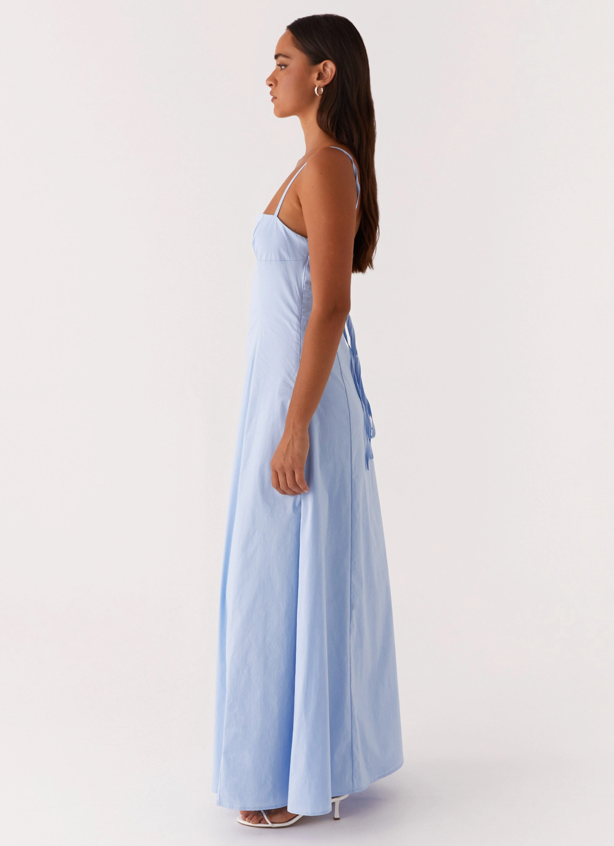 Mesh Soft All Fit Style Clear As Day Maxi Dress - Blue