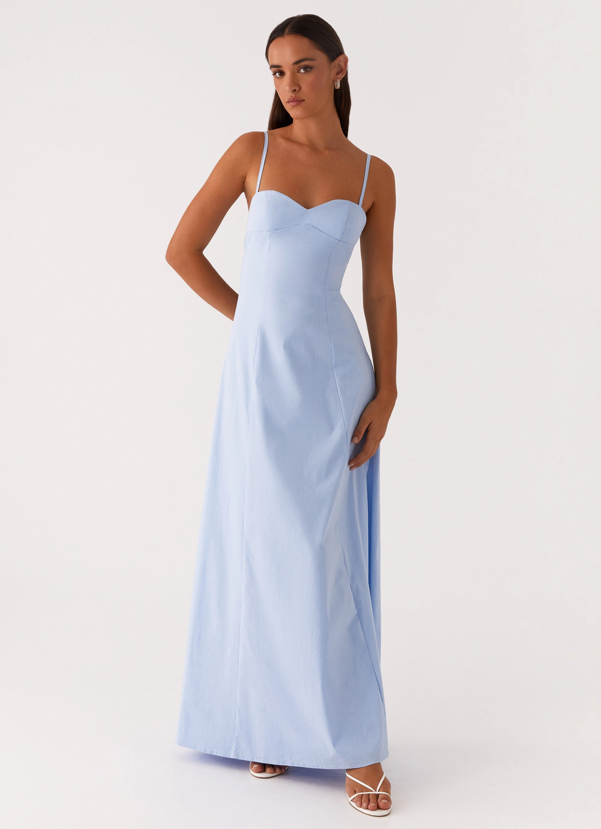 Texture Blend Clear As Day Maxi Dress - Blue