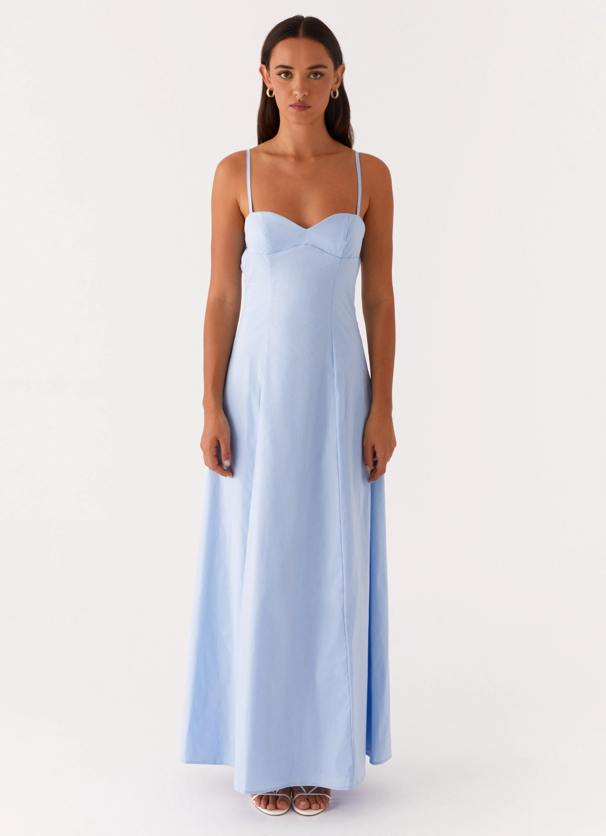 Refined Cut Slim Form Clear As Day Maxi Dress - Blue