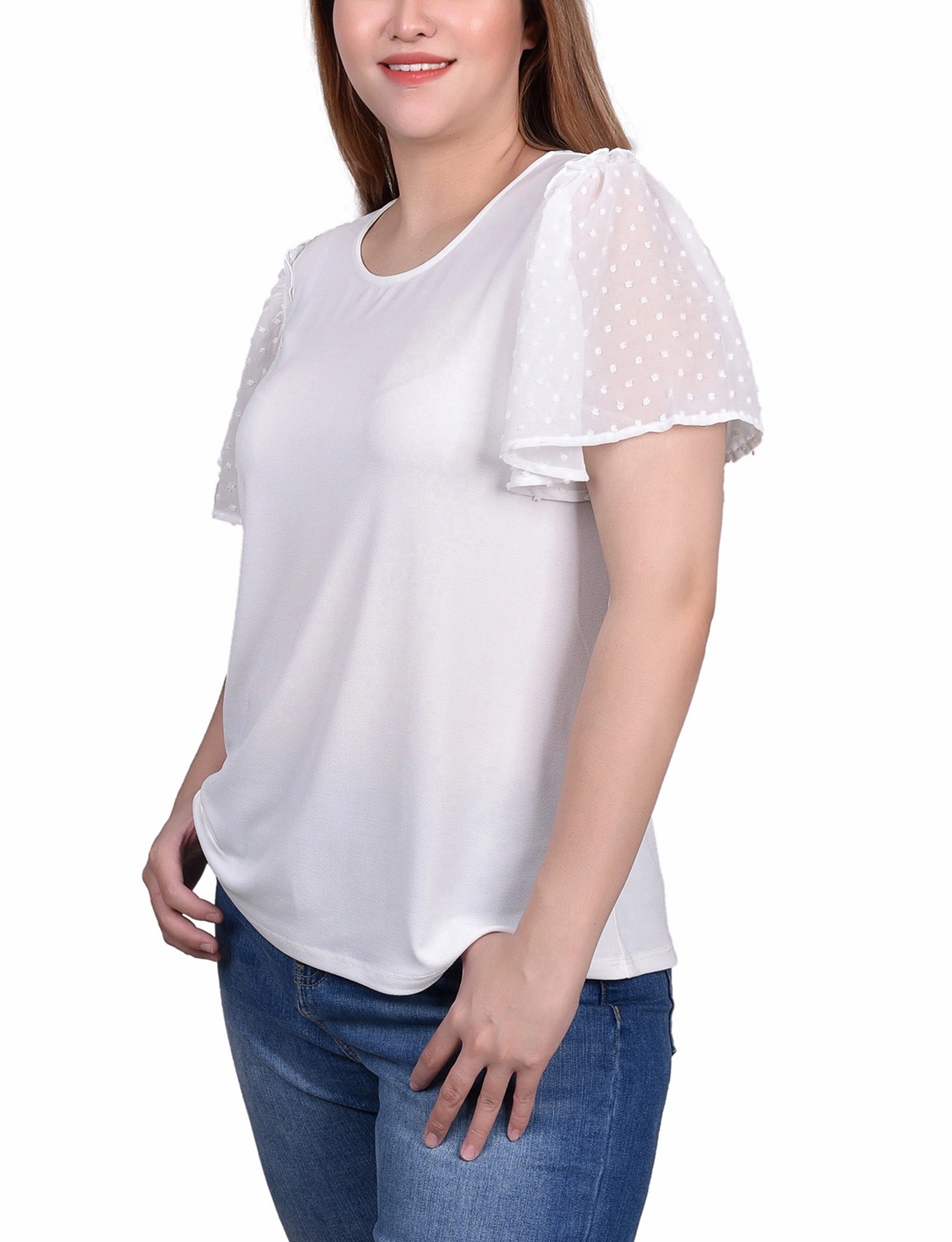 Clip Dot Flutter Sleeve Top HygienicCoating LongLastingDurability