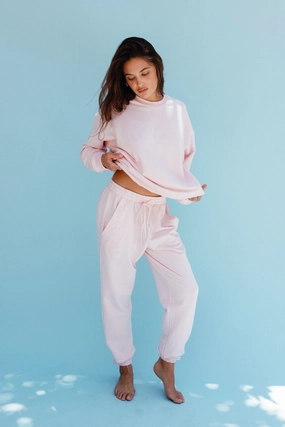CLOUDLUX Rocky Sweatpants - Bubblegum Roll-up style