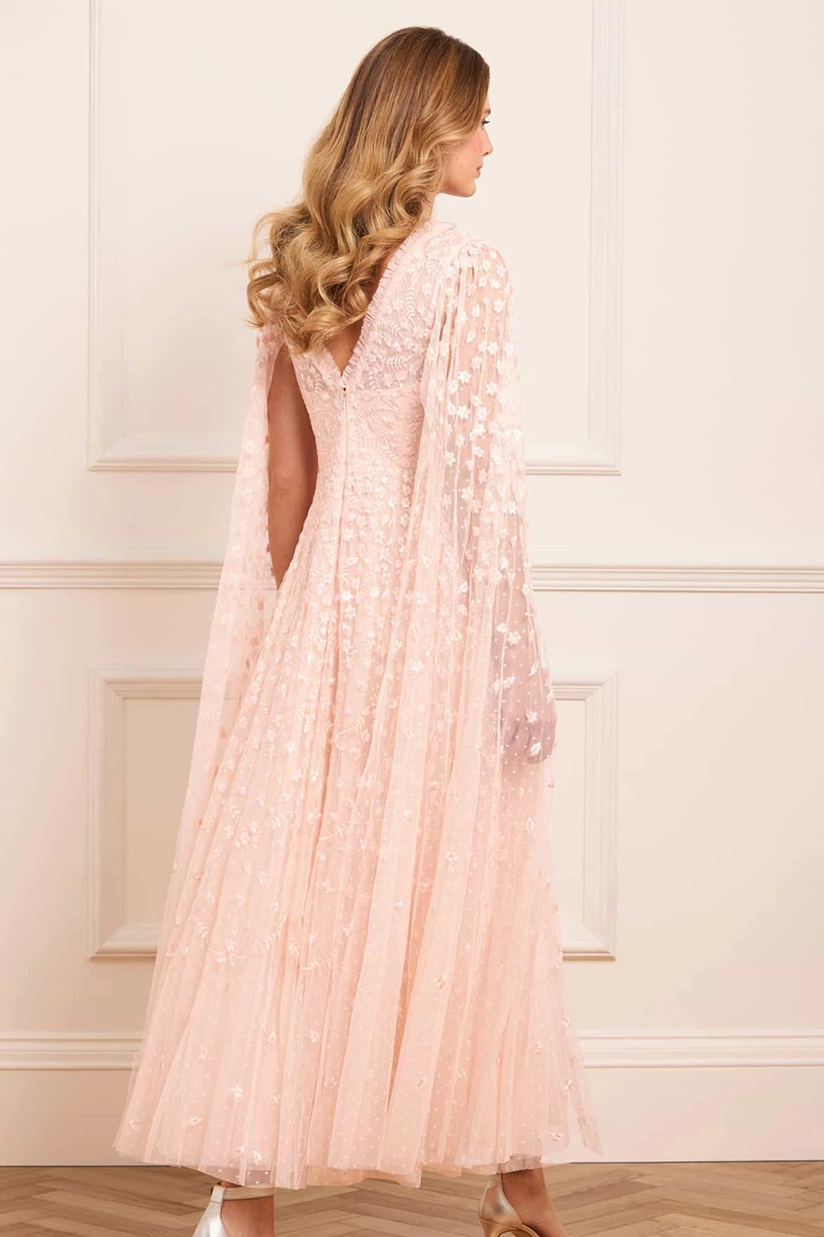 Clover Cape Sleeve Ankle Gown Sleek Flow