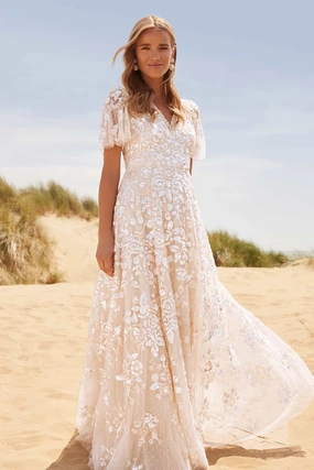 Vacation Vibe Sequin Paradise Short Sleeve Gown