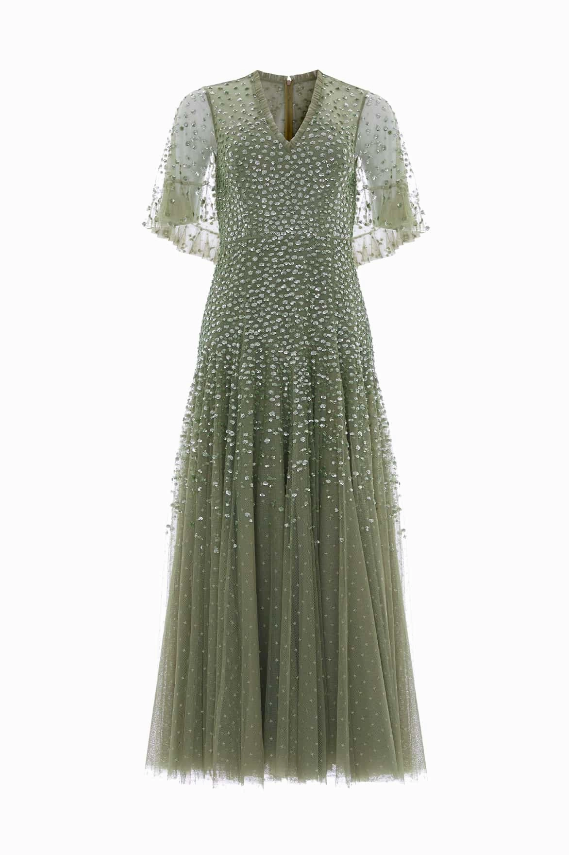 Dappled Sequin Cape Ankle Gown everyday staple Balanced Light