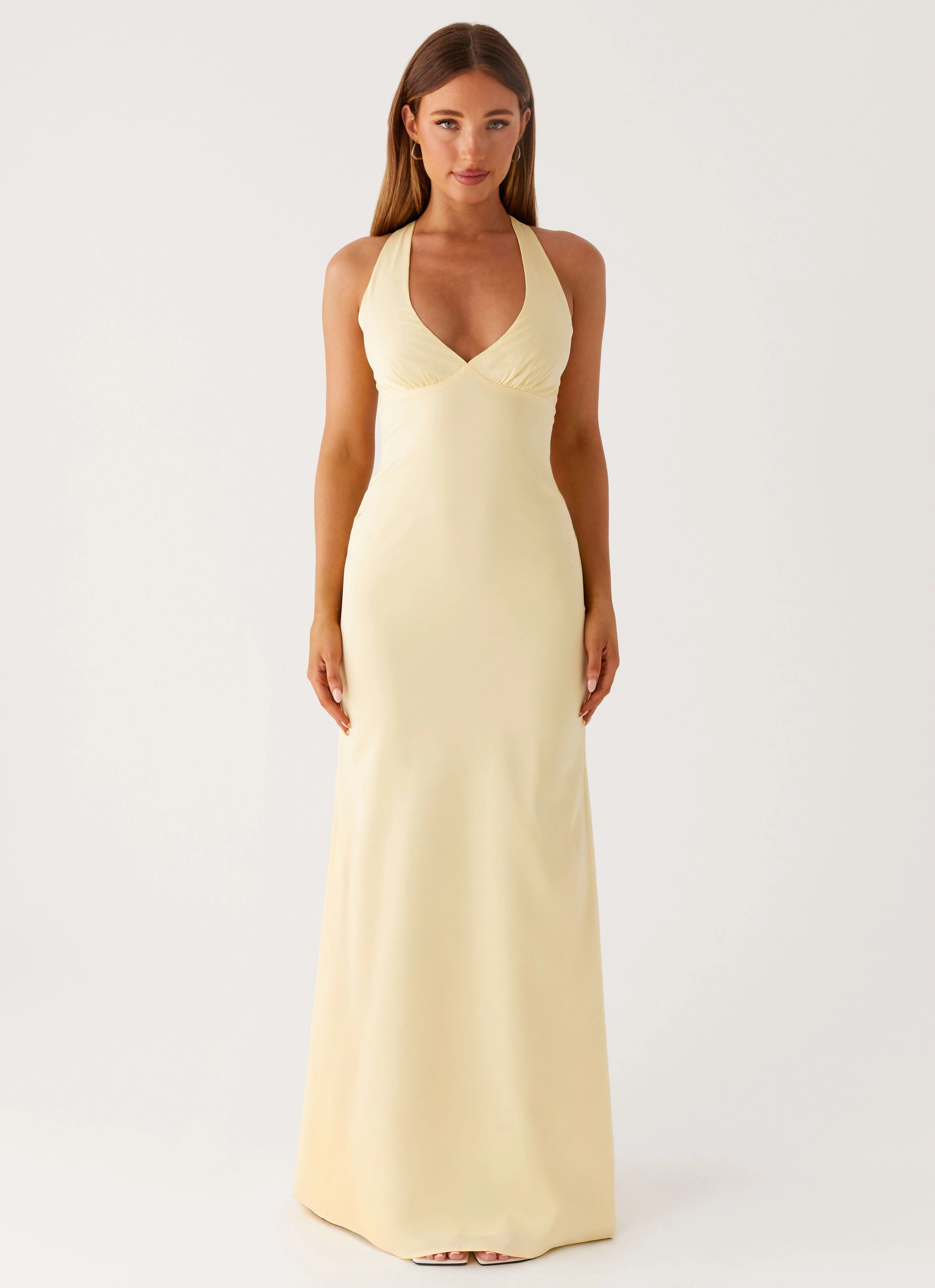 Smart Vibe NonChafeSeams Desi Halterneck Maxi Dress - Yellow