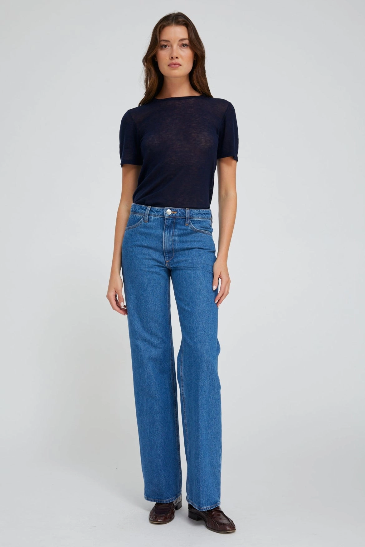 Coco Baggy Denim Neutral Look Flat Lock Stitching