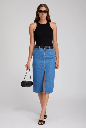 Street Attire Performance Wear Coco Denim A-Line Pencil Skirt