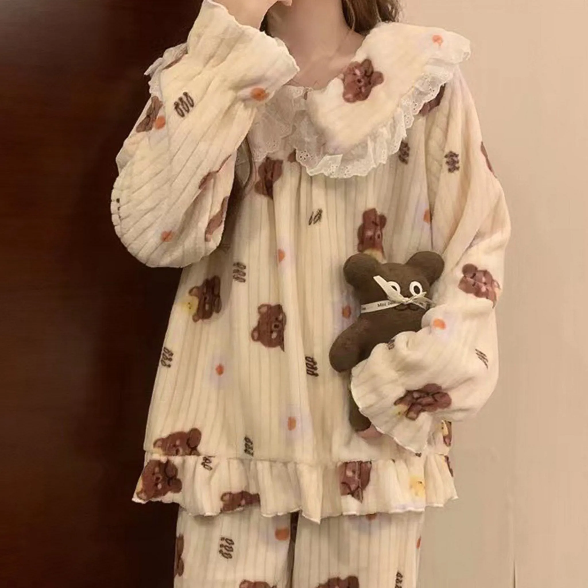 Cojitory Women's Lace Bear Sleep Pajama Set - Pajamas - 🏆 #75 - Clothing/Accessories - Best of December