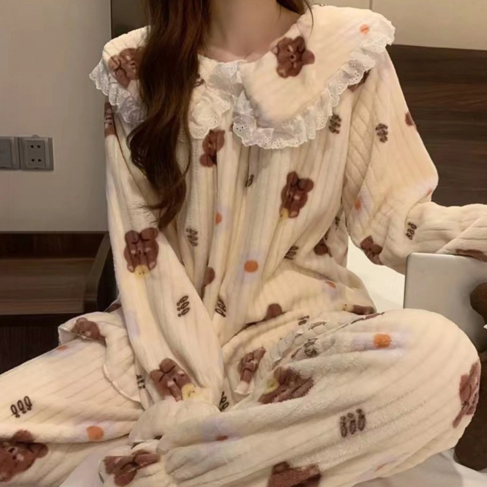 Cojitory Women's Lace Bear Sleep Pajama Set - Pajamas - 🏆 #75 - Clothing/Accessories - Best of December