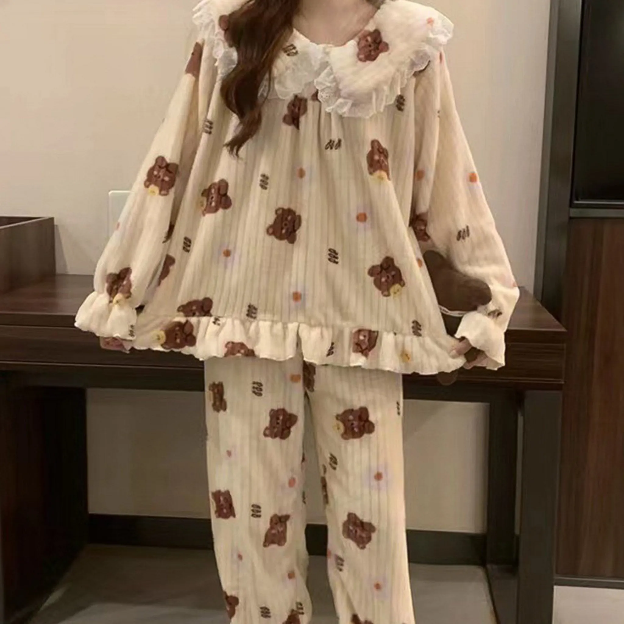 Cojitory Women's Lace Bear Sleep Pajama Set - Pajamas - 🏆 #75 - Clothing/Accessories - Best of December