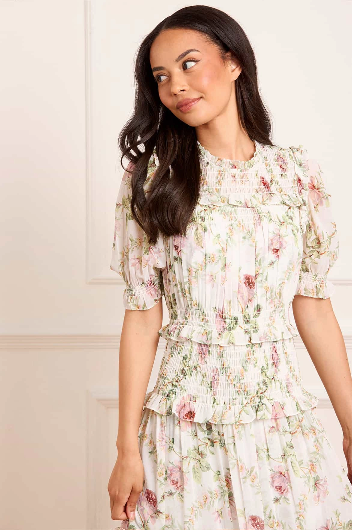 Colette's Rose Emilia Georgette Ballerina Dress Textured Layers