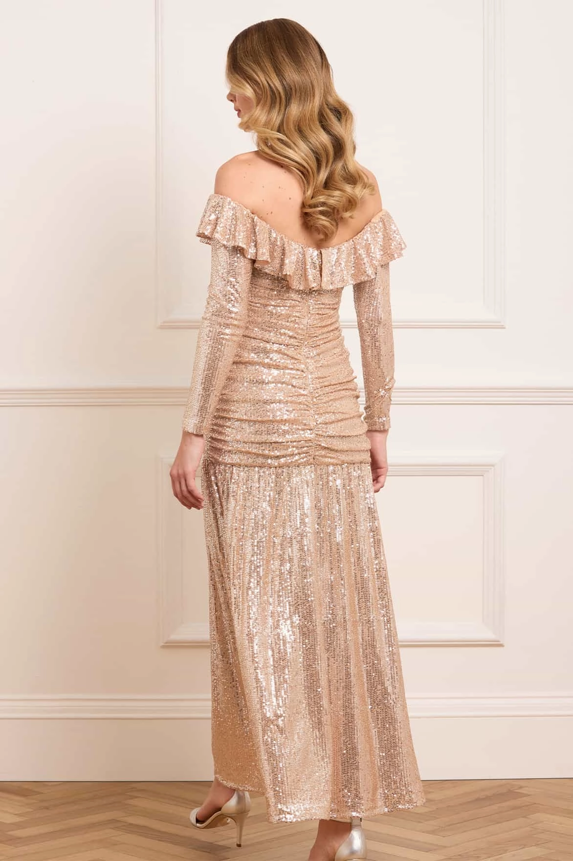 All Occasion Trendy Layering Sienna Off-Shoulder Gown