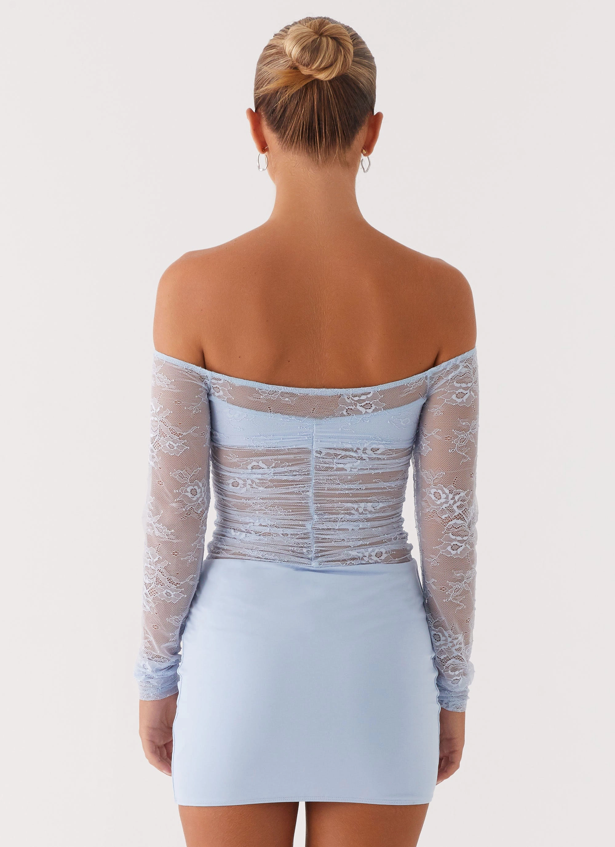 Collide Lace Mini Dress - Blue Nature Glow