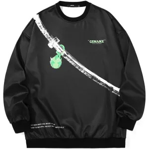 Color Block Bag Painting Sweatshirt