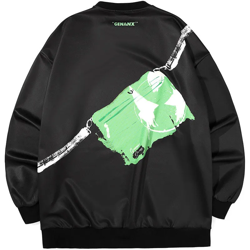 Color Block Bag Painting Sweatshirt