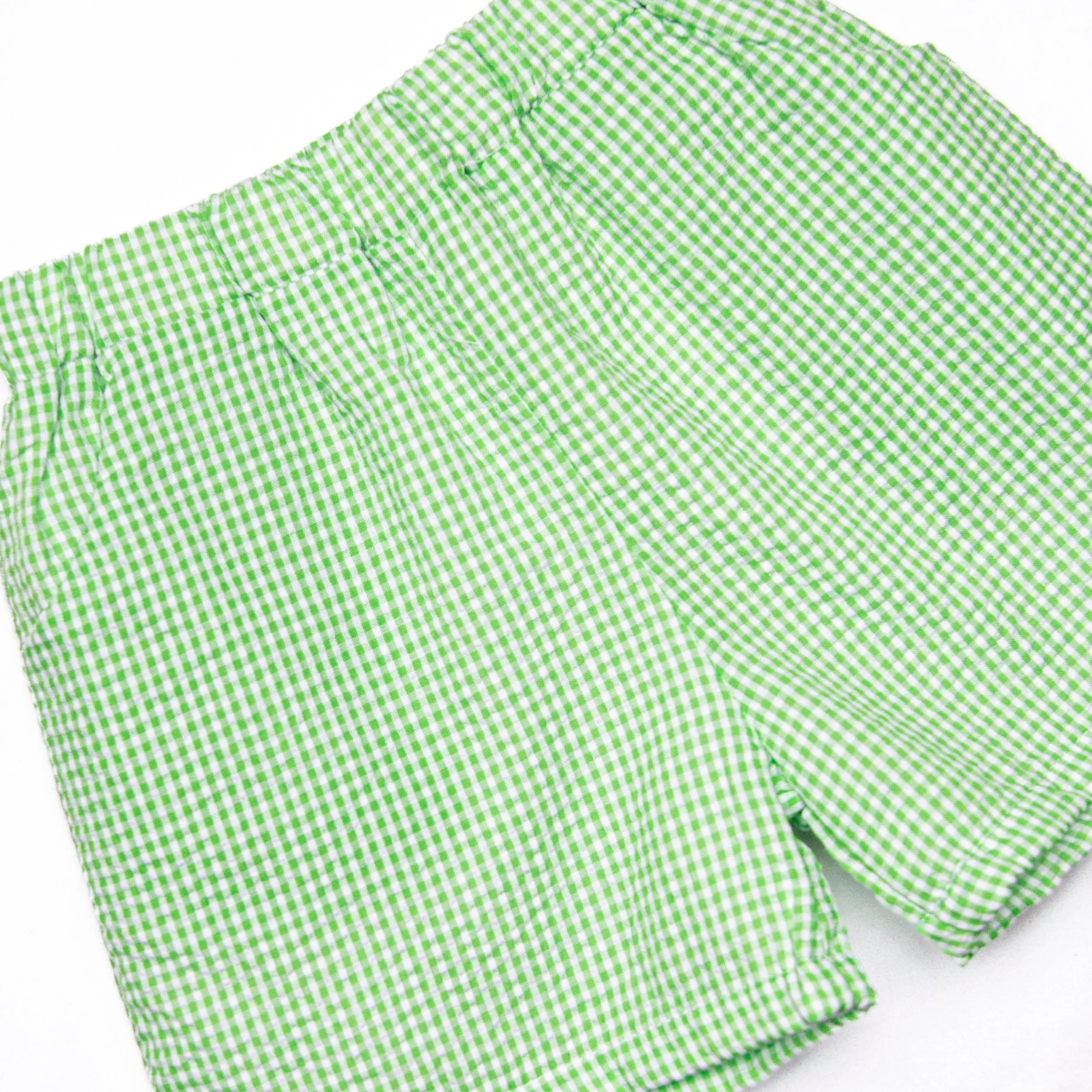 Color Me Happy Applique Short Set, Green