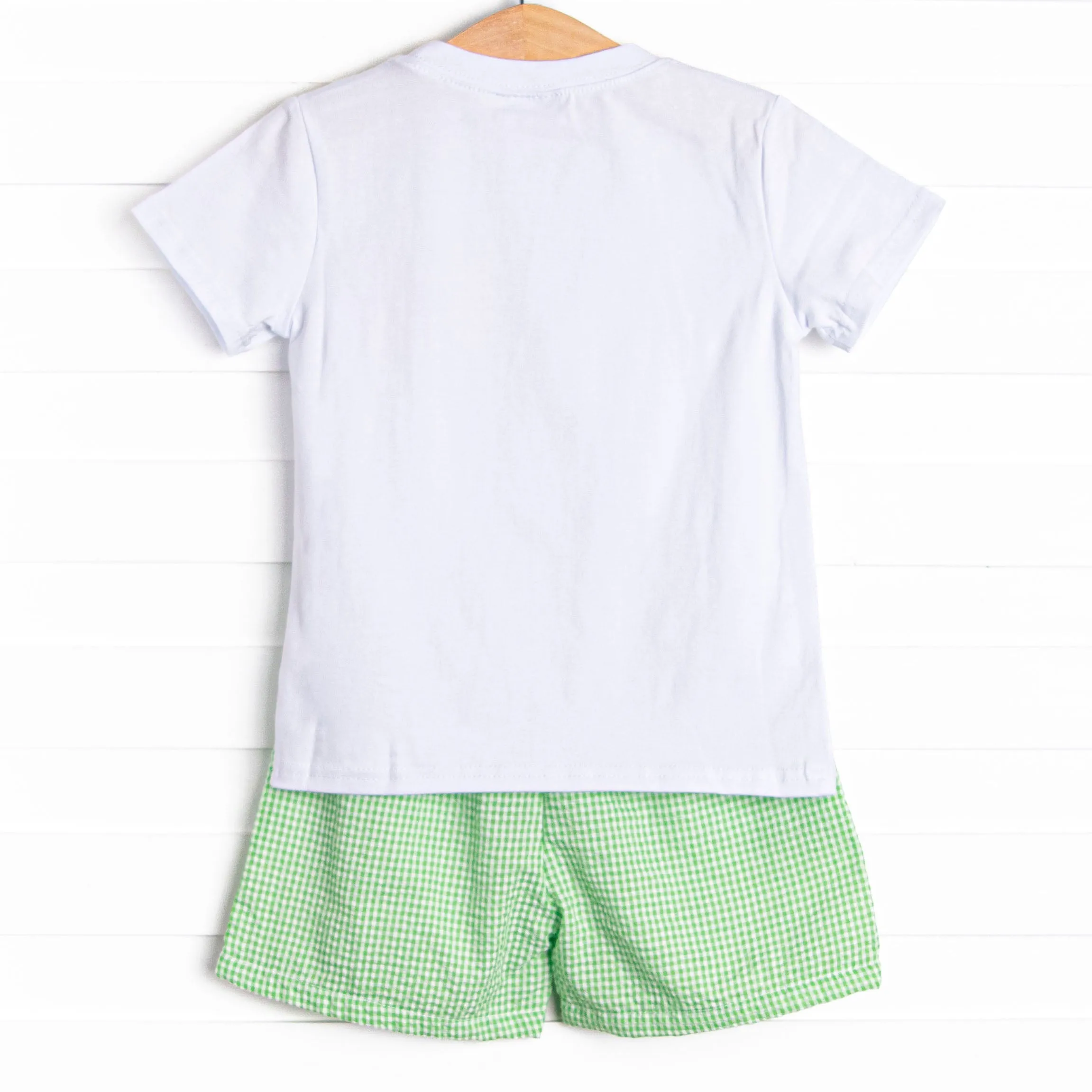 Color Me Happy Applique Short Set, Green