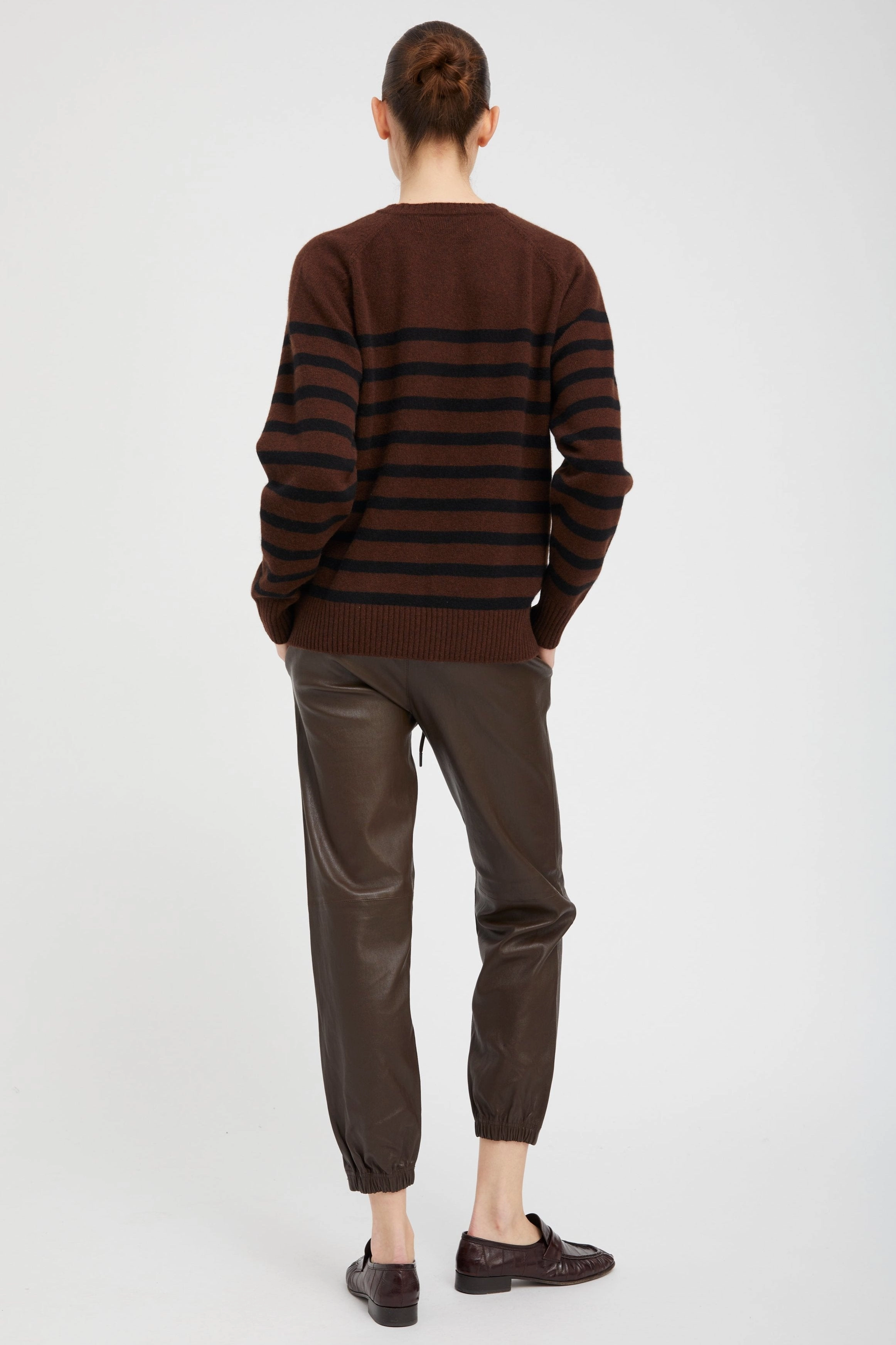 MoistureWicking Technology BlendMaterials Americano Striped Cashmere Crewneck