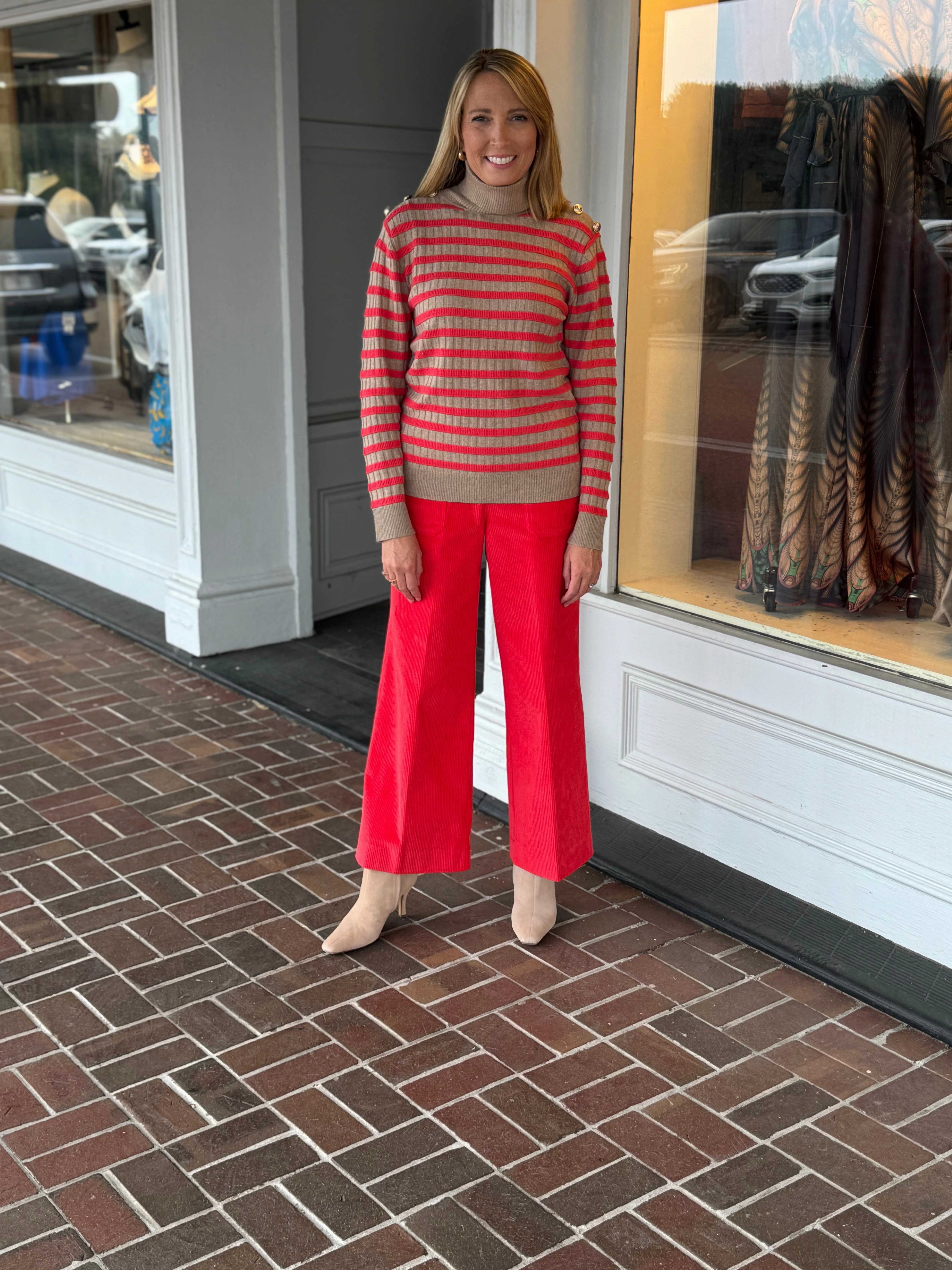Layered Look Vilagallo Knit Beige Turtleneck Sweater