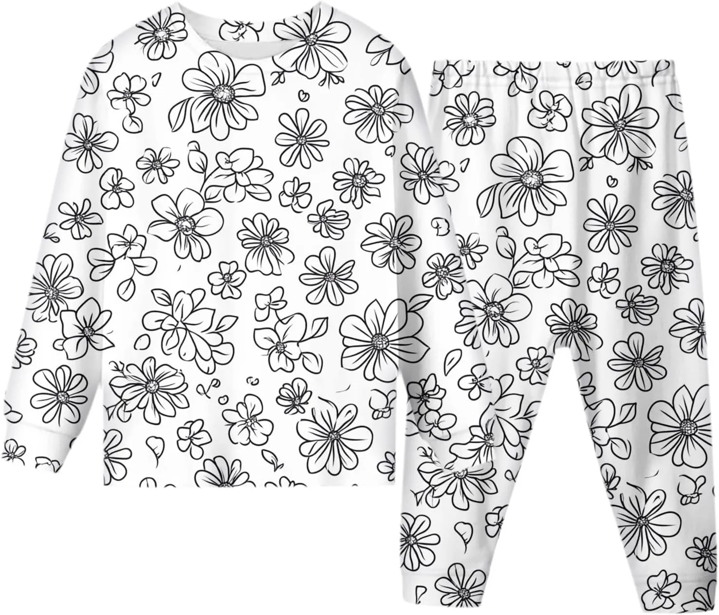 Colorable Pajamas Sets for ds DIY Hand Paint 2 Piece Pajama Funny Cartoon Colouring Homewear Sets oys and rl
