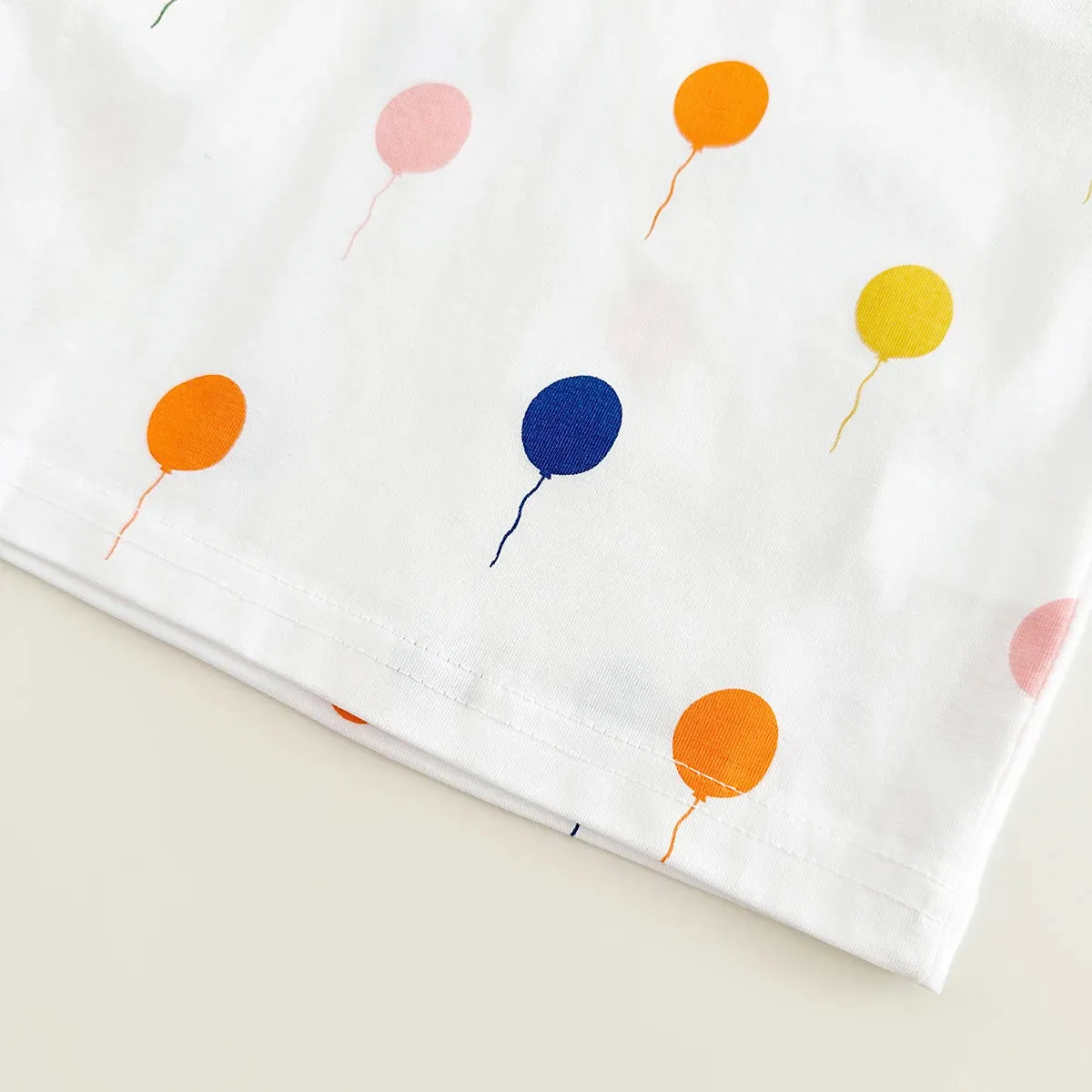 Colorful Balloon-Print Short Sleeved Tee & Shorts Set
