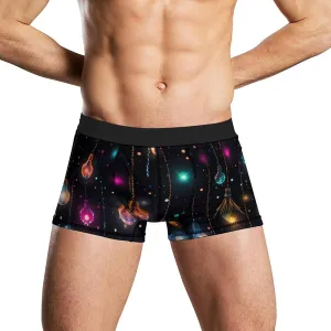 Colorful Xmas Lights Mens Boxer Brief Funny Underwear Trunks Breathable Soft Printed Shorts