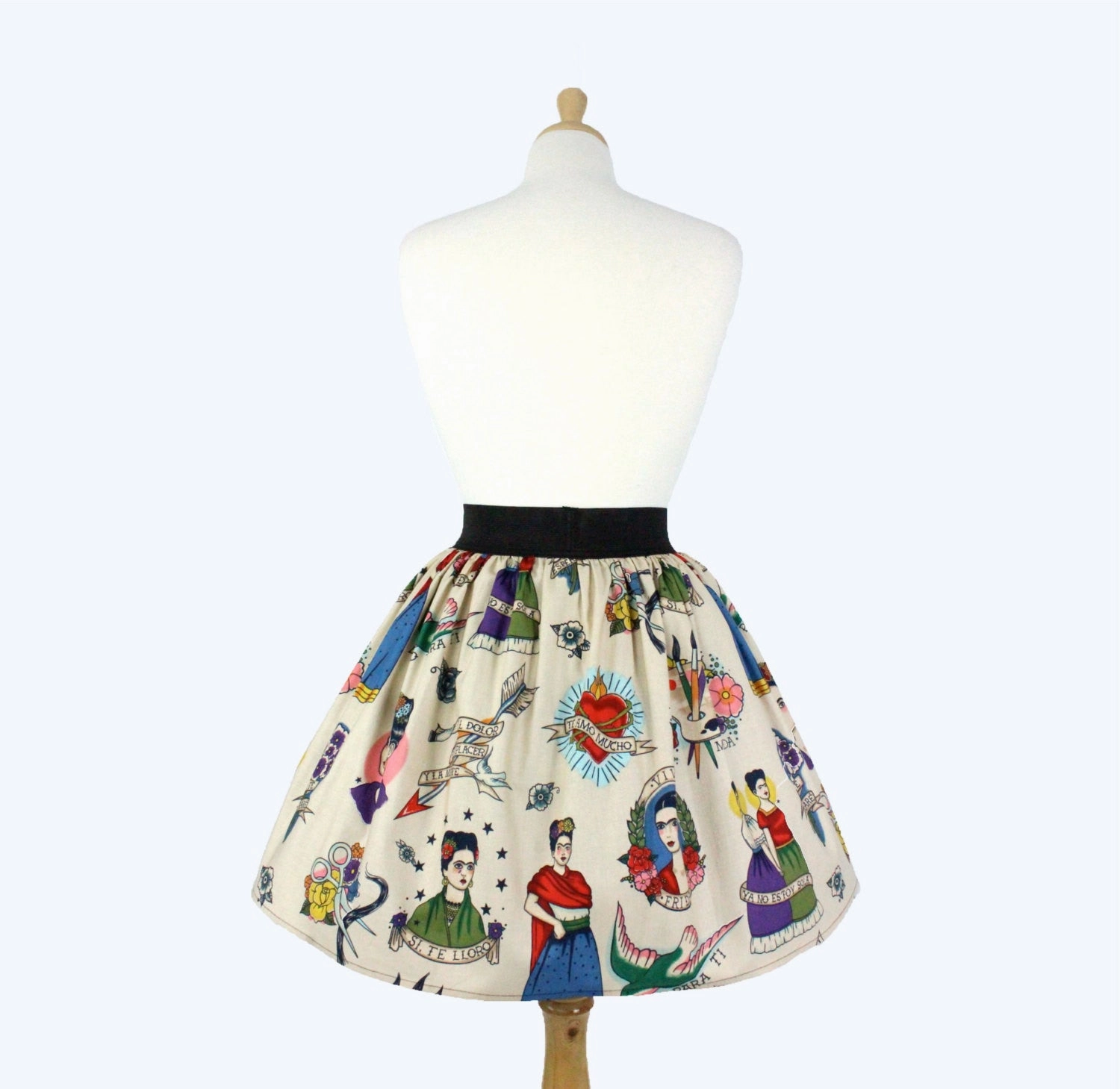 Colorful Elastic Frida Portrait Skirt # S-AP646 Casual Feel