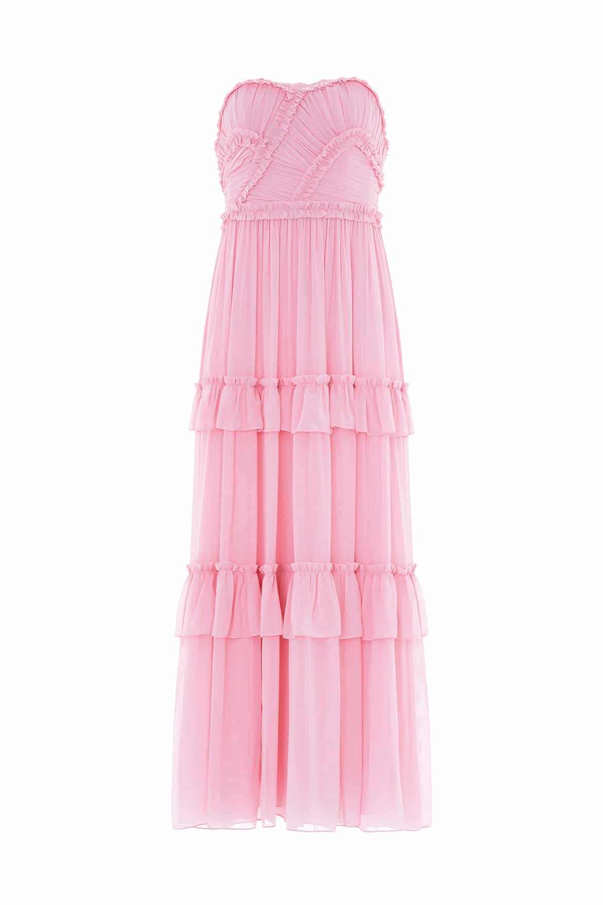 Tailored-fit Cozy Flex Isabel Chiffon Strapless Ankle Gown