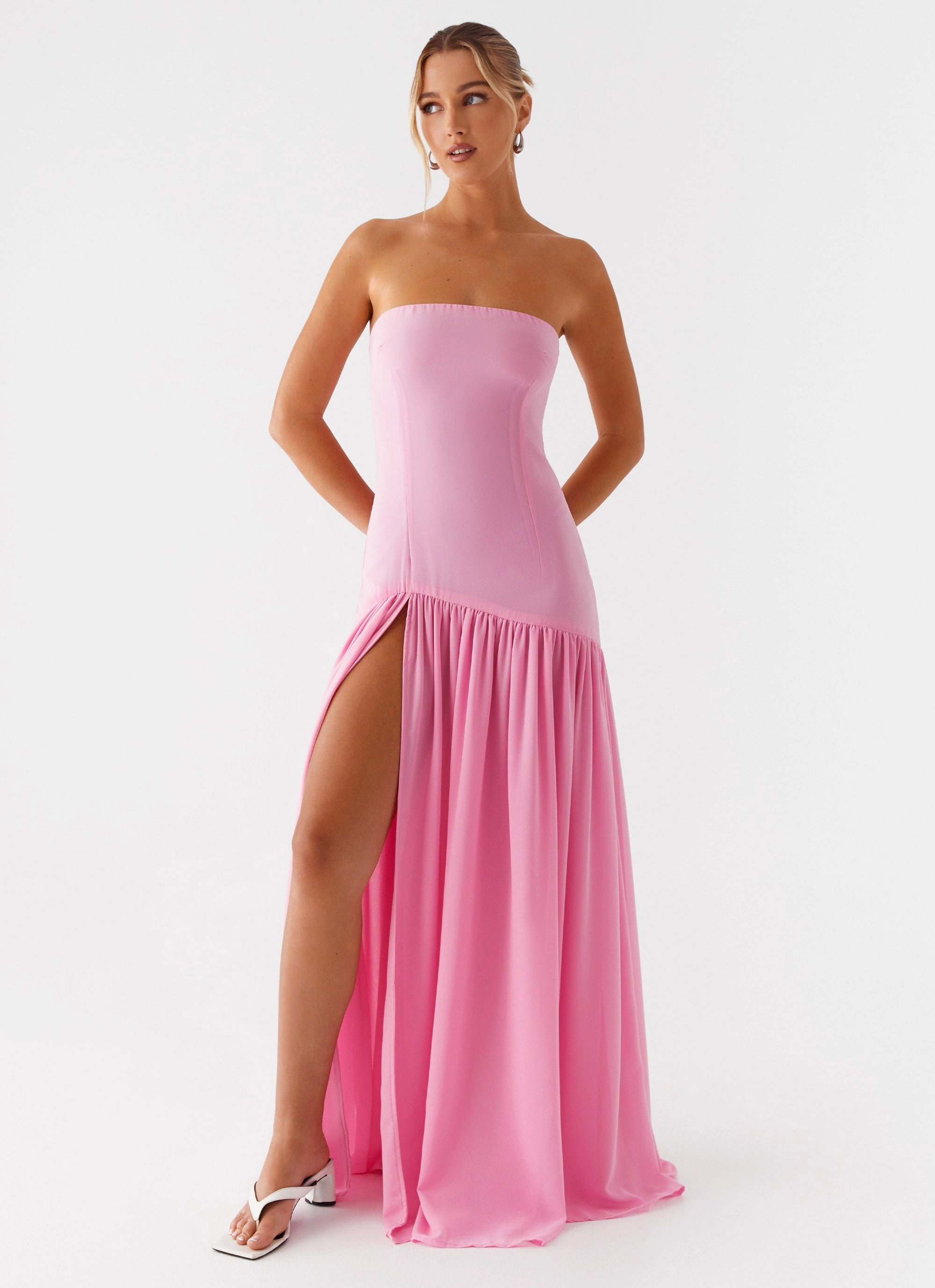 Easy Tones Eden Strapless Maxi Dress - Pink