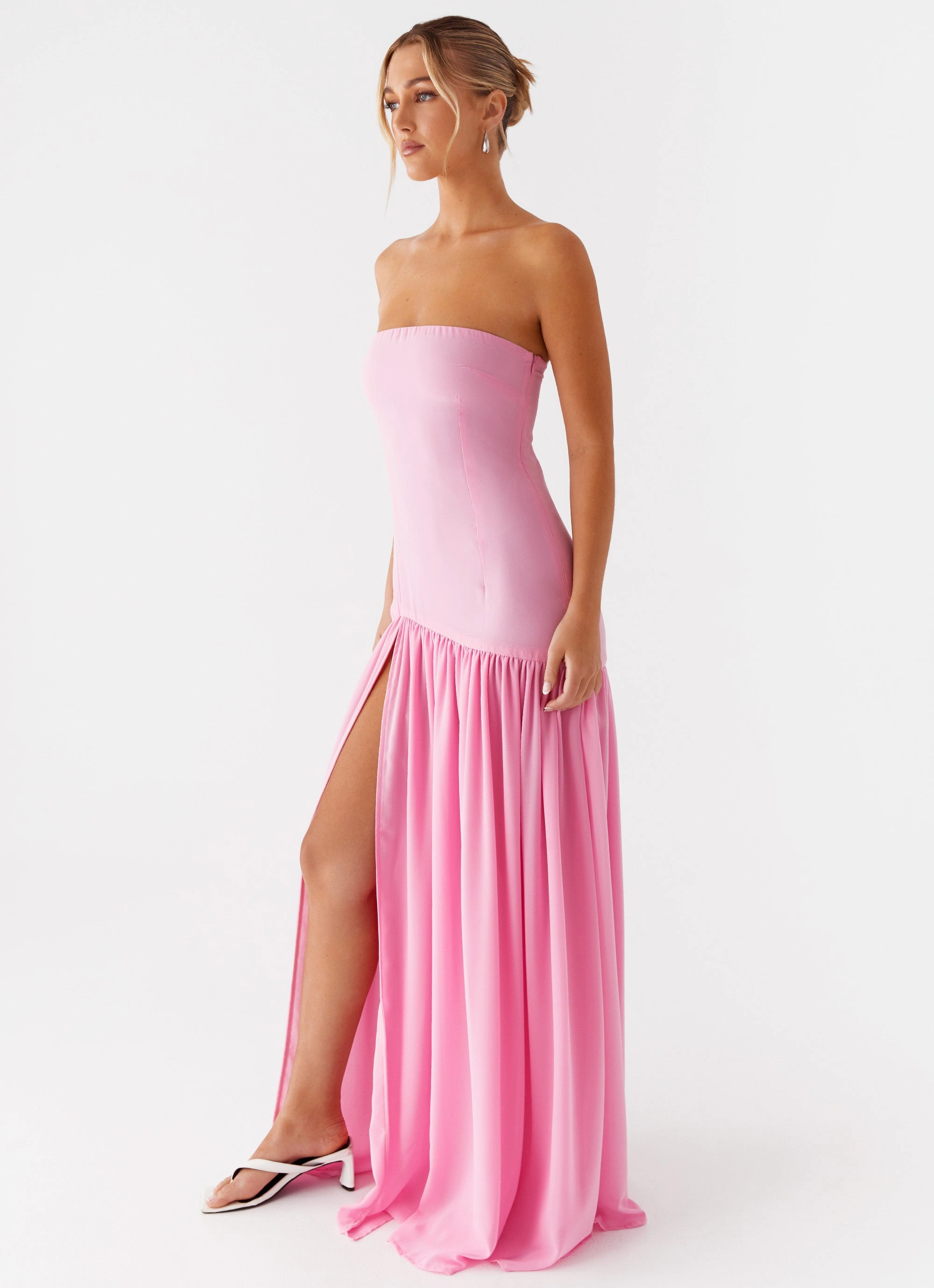 Eden Strapless Maxi Dress - Pink Grass Soft