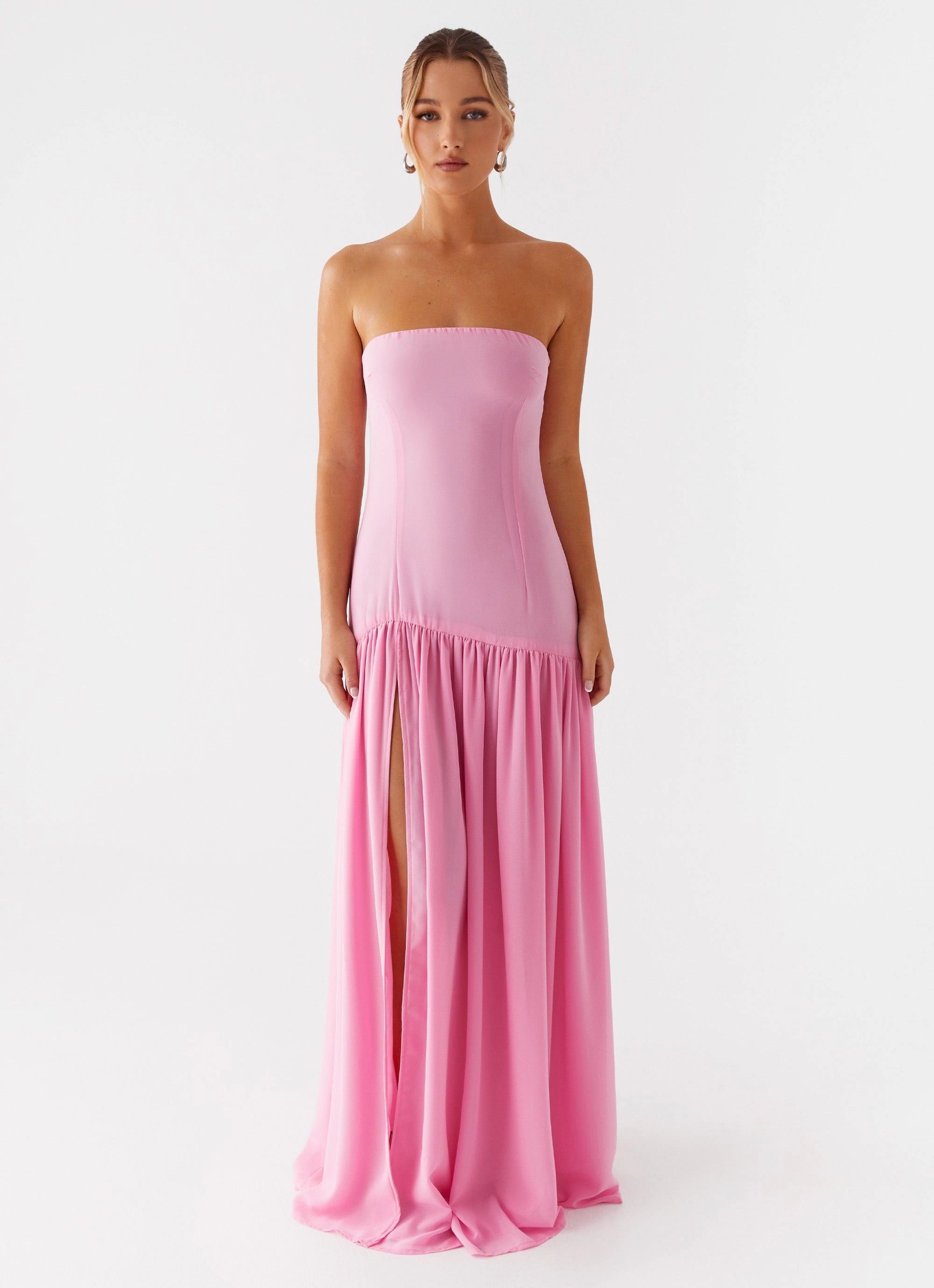 Eden Strapless Maxi Dress - Pink light layering