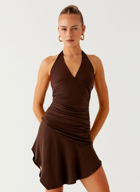 Calm Lines Colt Mini Dress - Chocolate