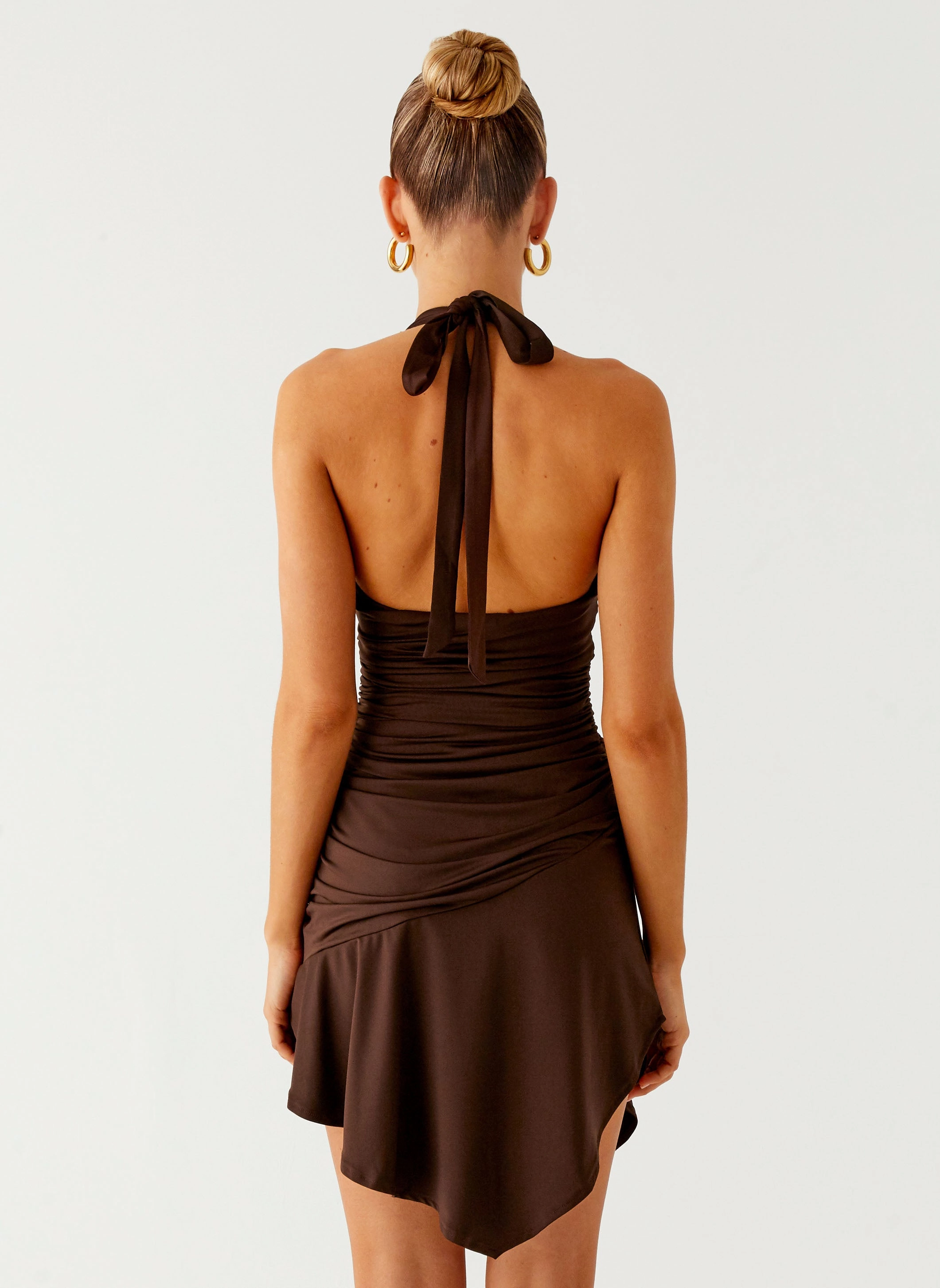 Breathable Design Colt Mini Dress - Chocolate