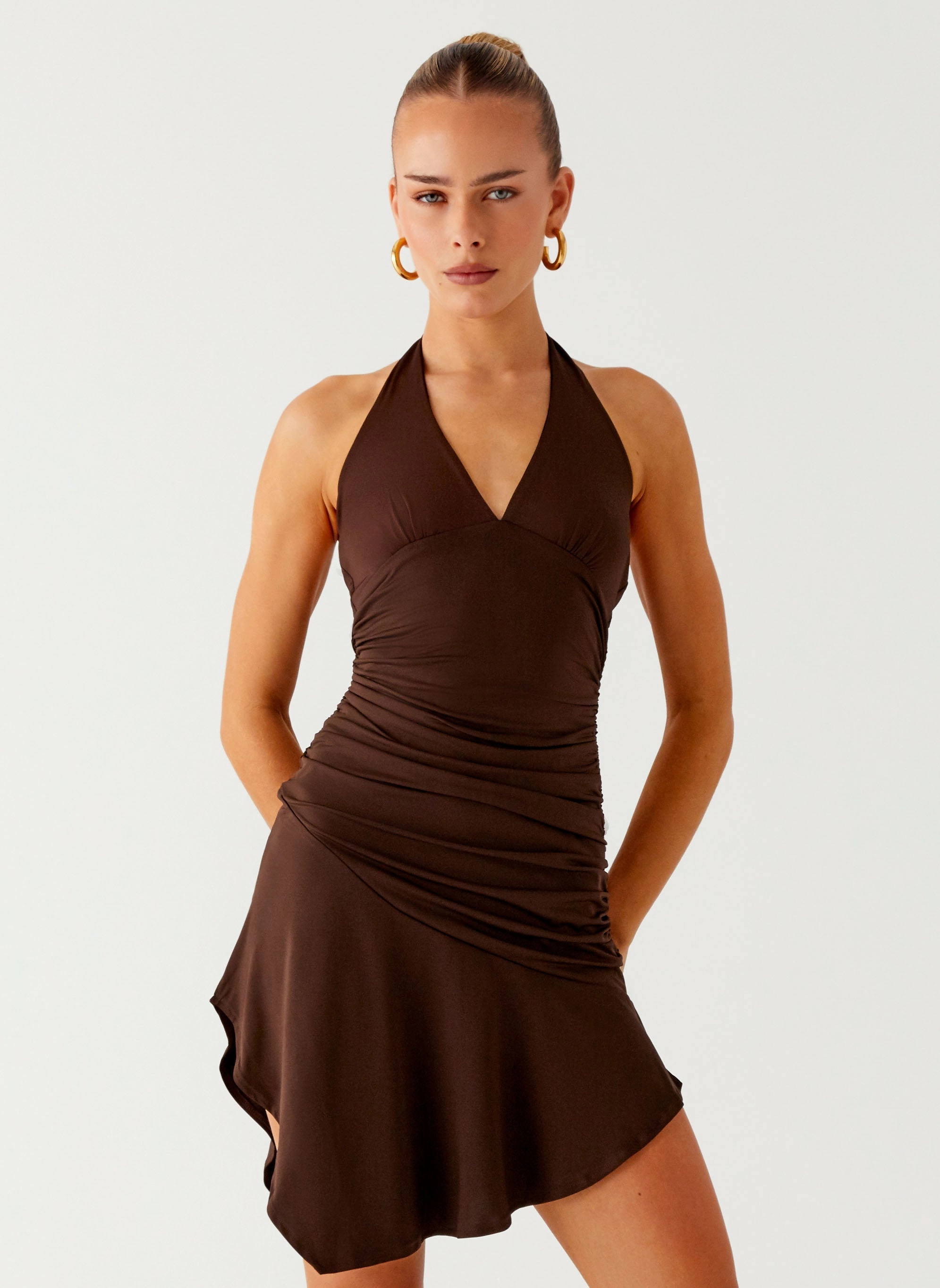 Calm Lines Colt Mini Dress - Chocolate