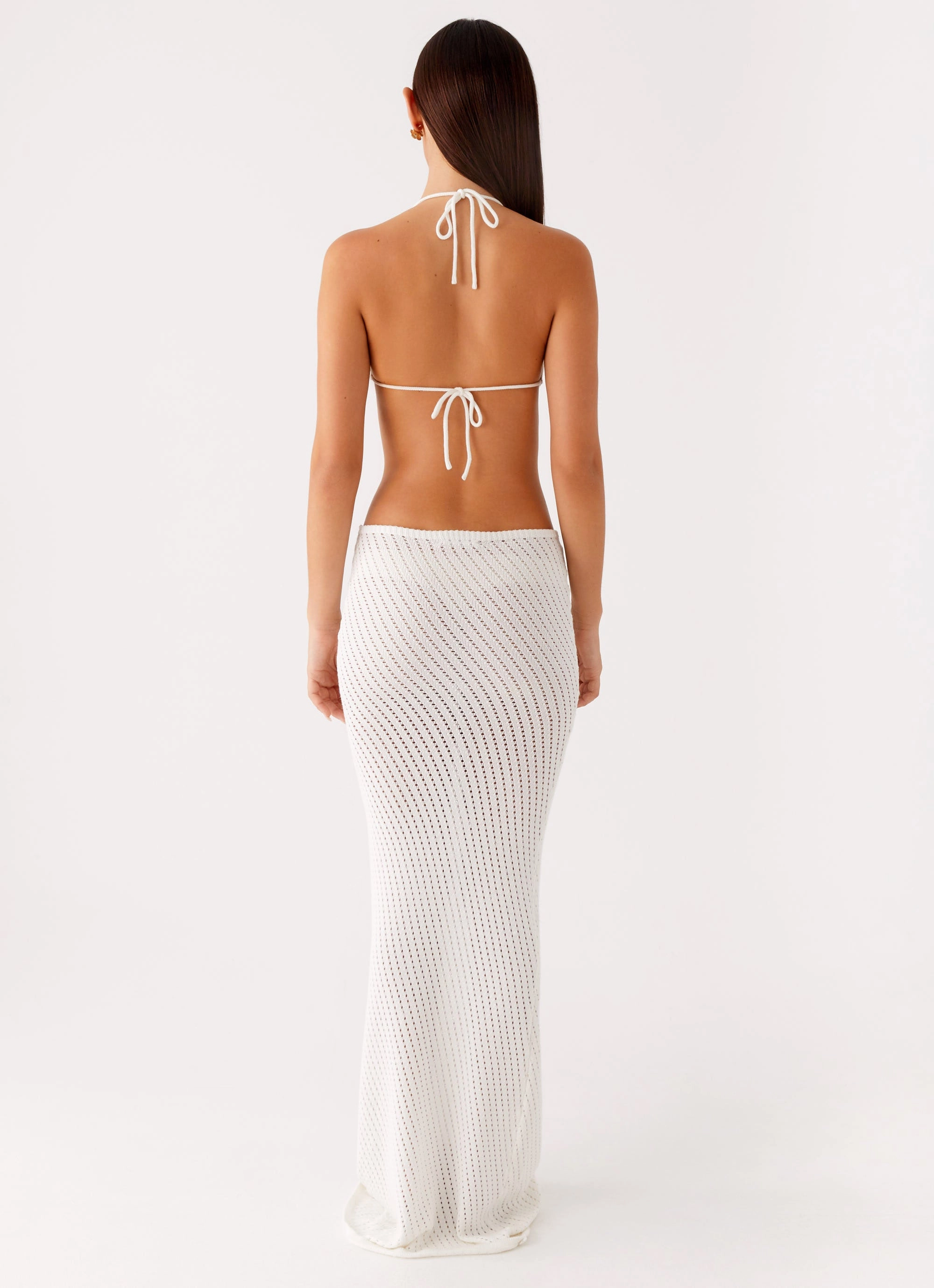 Caicos Crochet Maxi Dress - White Bold-Color