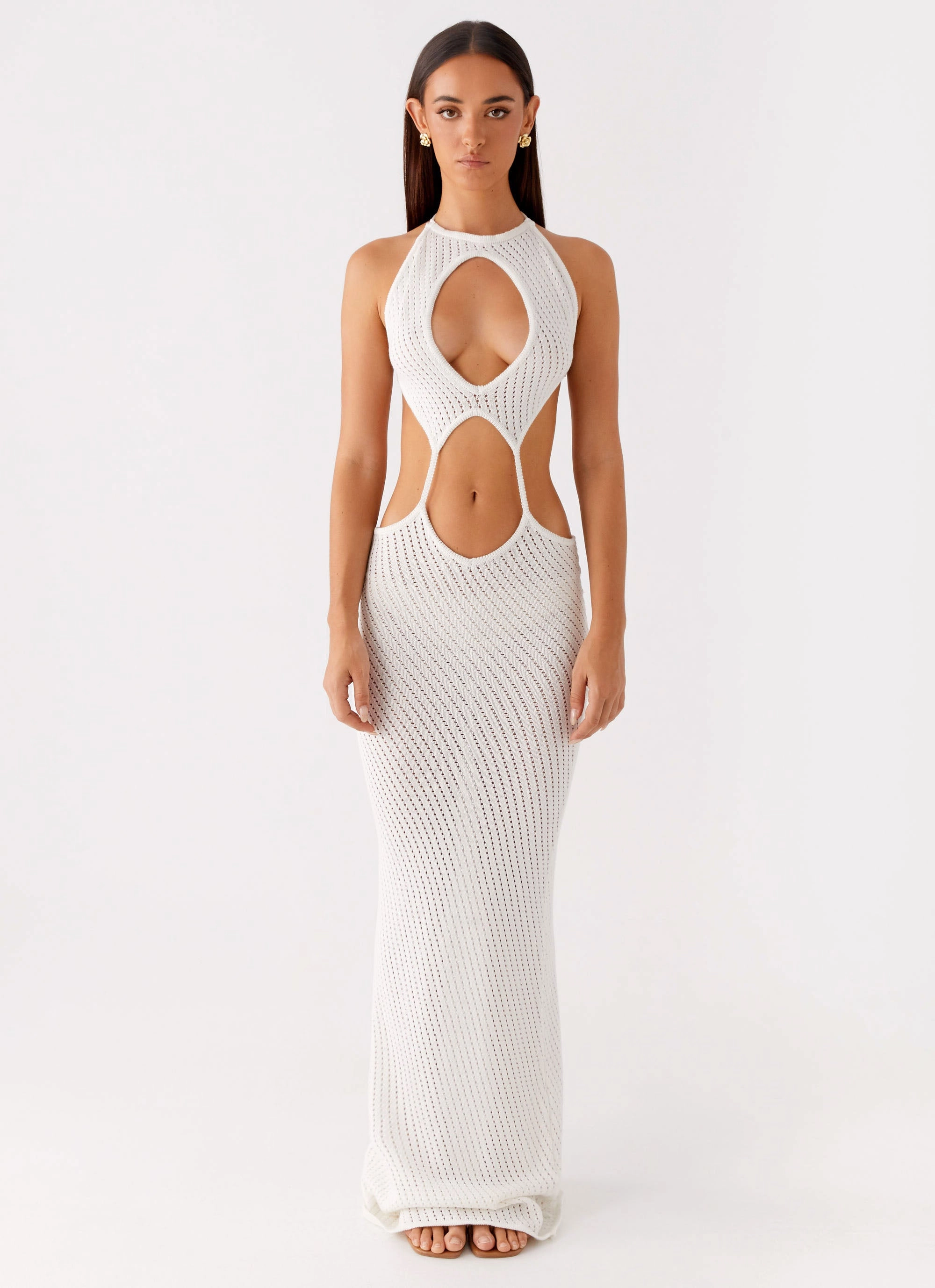 Clean Lines Natural Form Caicos Crochet Maxi Dress - White