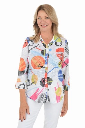Biodegradable material ThermalRegulating Estella Button-Front Burnout Top