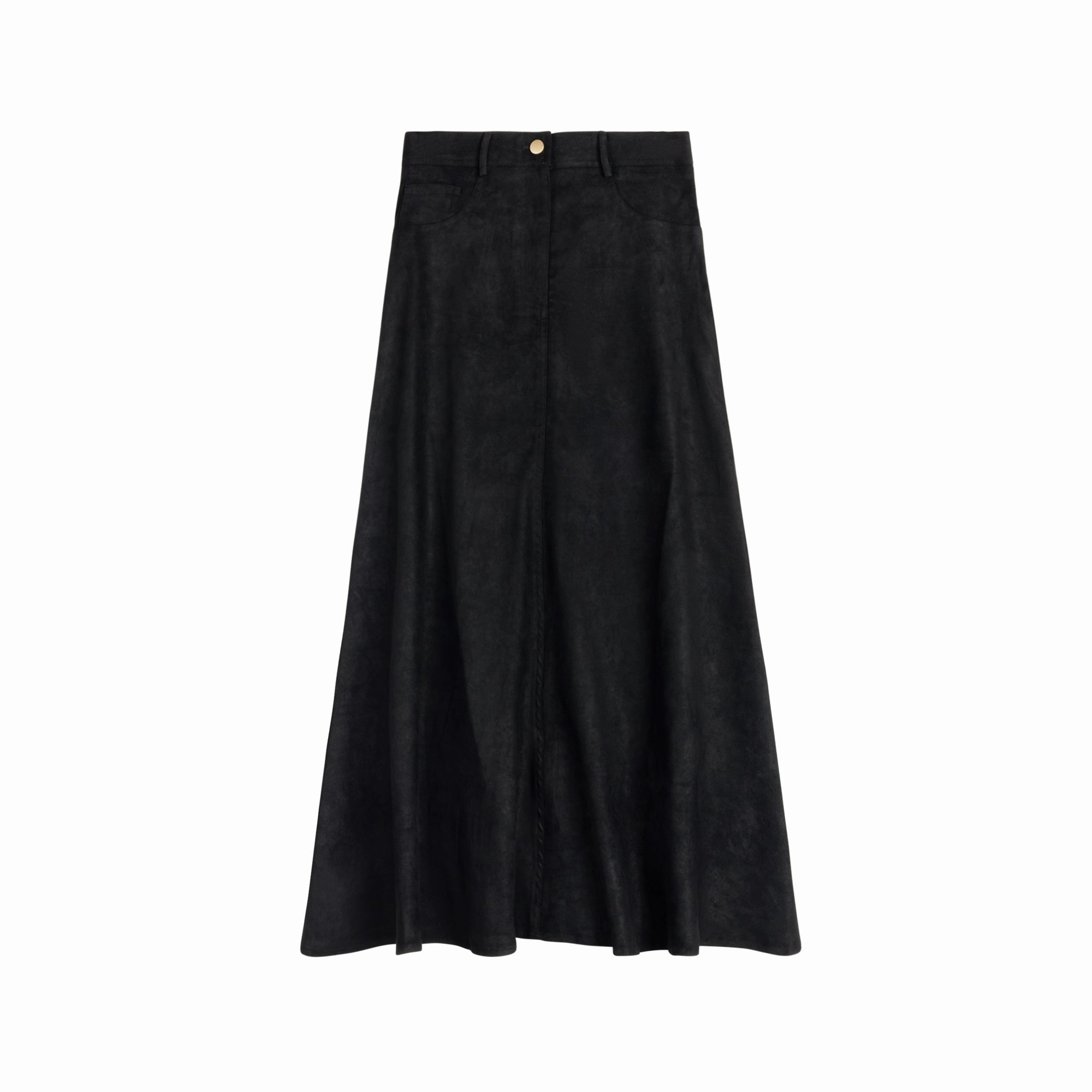 Stylish Finish Everyday Favorite Suede Maxi Skirt | Black