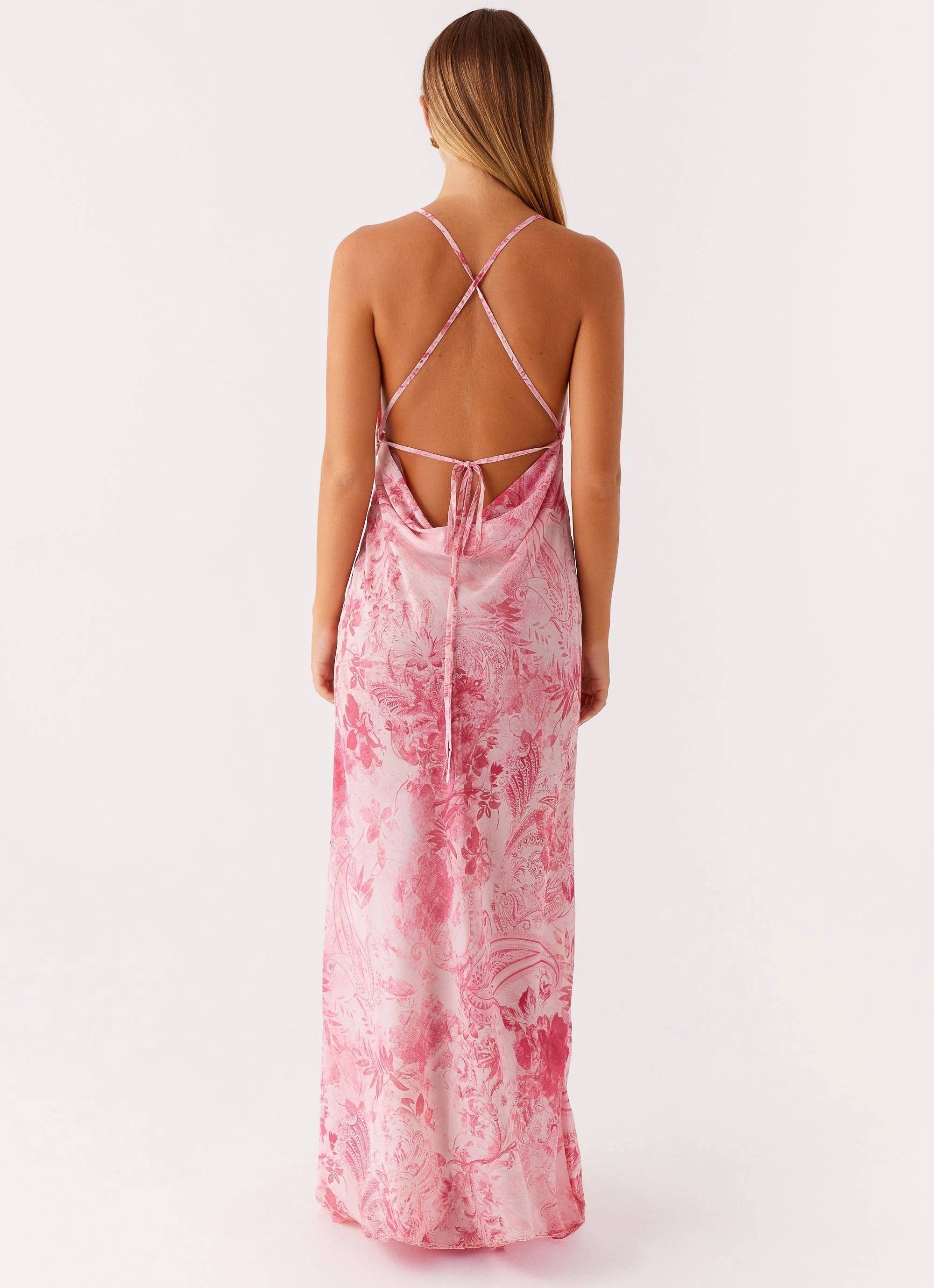 Stylish Pick Tara Maxi Dress - Pink Print