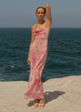 Tara Maxi Dress - Pink Print Comfortable casual dress