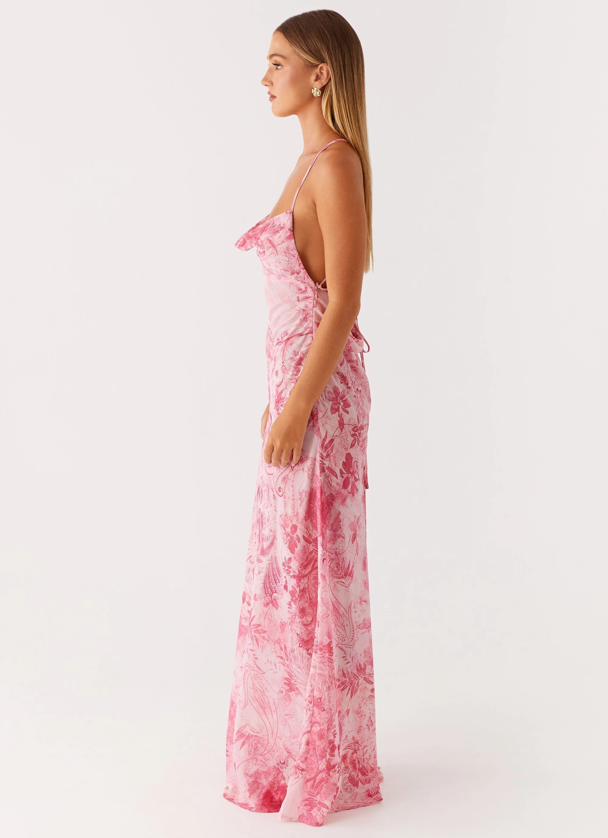 Party Floral Tara Maxi Dress - Pink Print