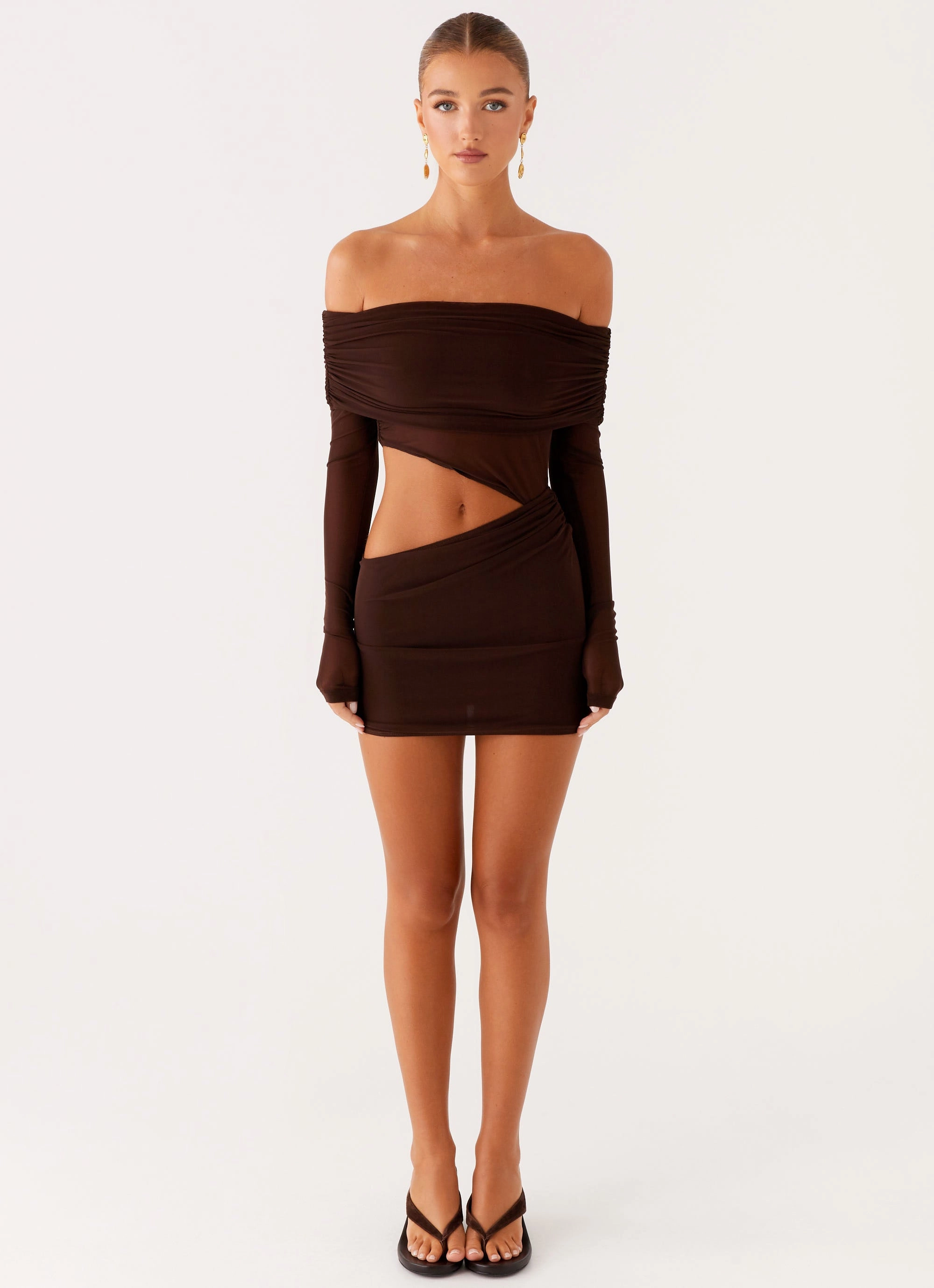 Style Upgrade Soft Glide Emery Mini Dress - Chocolate