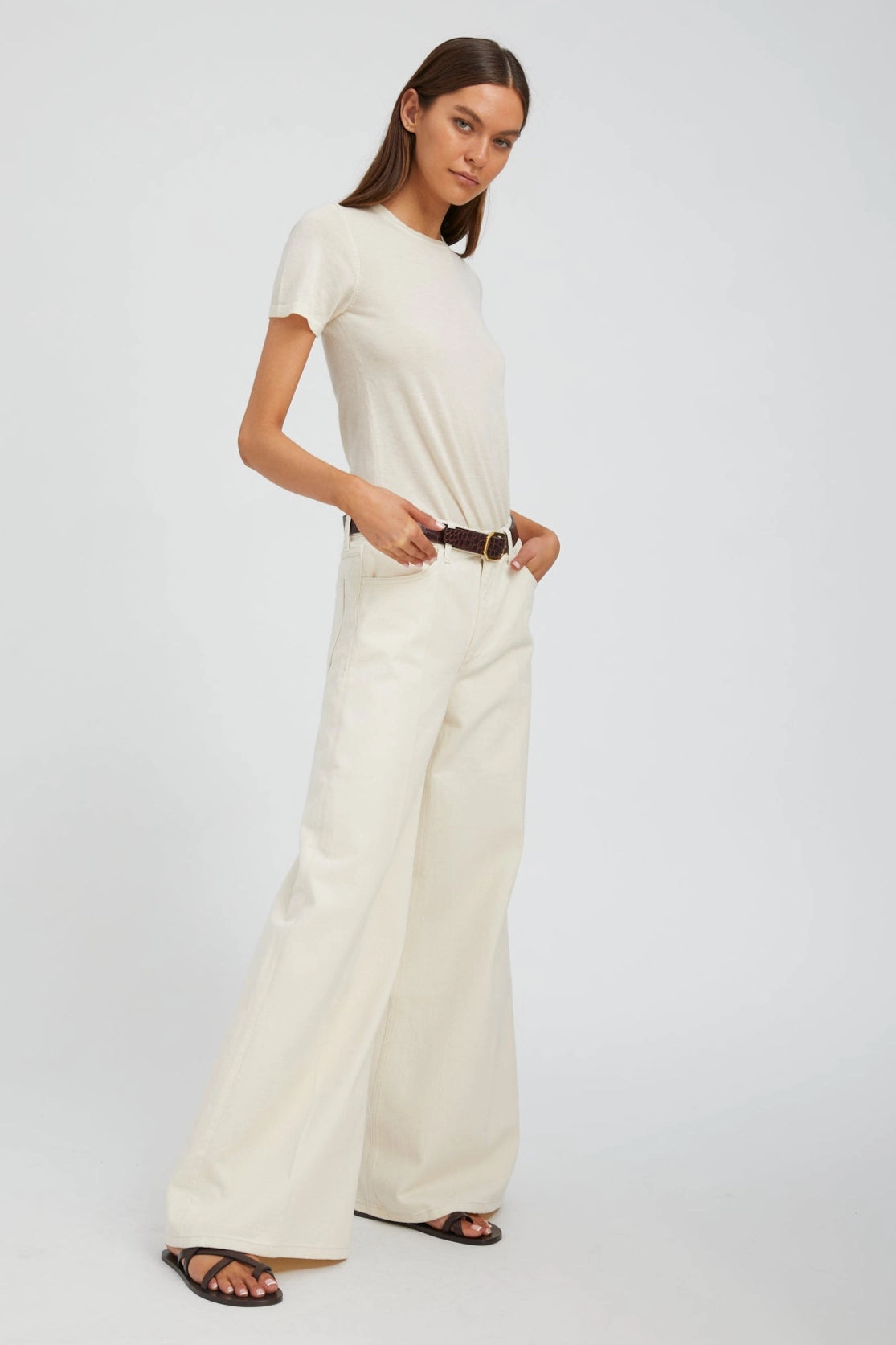Yoko Wide Leg Denim Breathable Mesh Panels Relaxed Comfort Look
