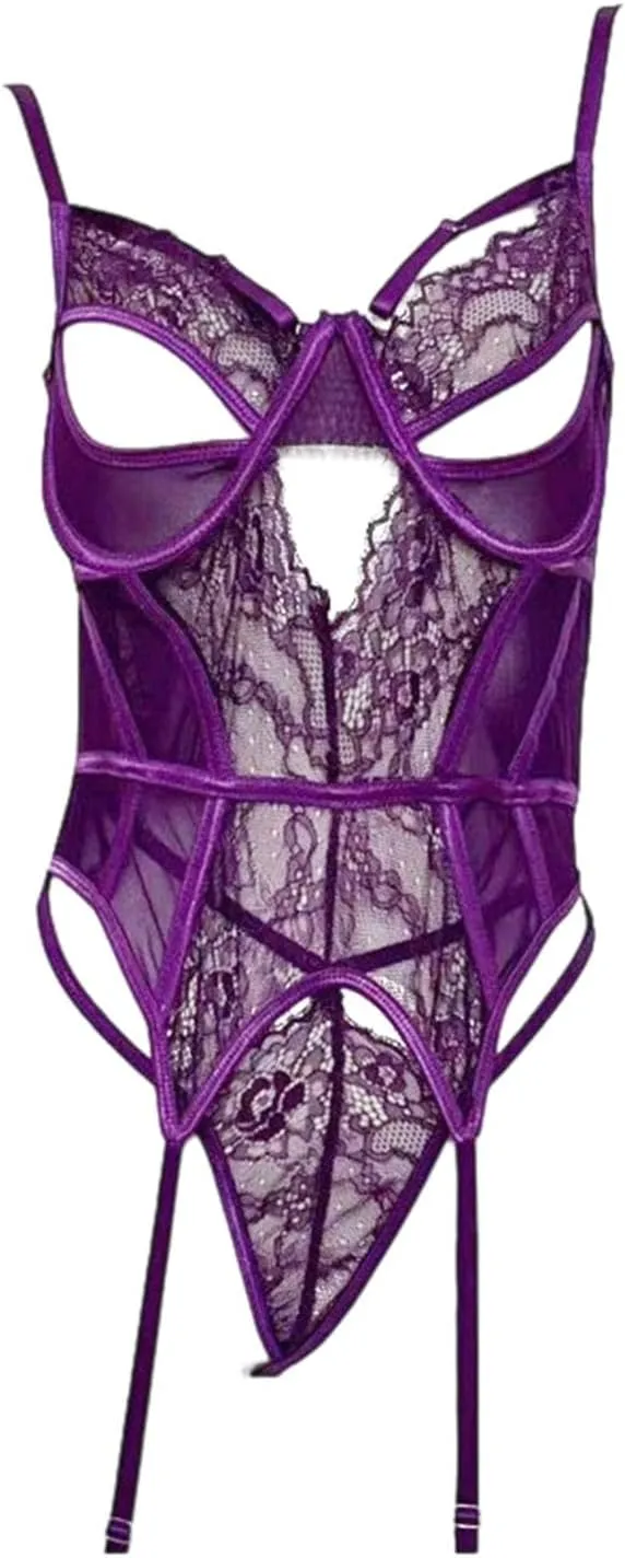Comfortable Lingerie Sleepwear Underwear Set High Waist Loungewear Sexy Lace Set Underwire Push Up Bra & Panties