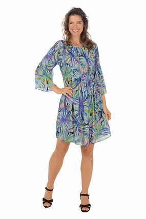 Supernova Pleated Bell Sleeve Dress Edgy-Look Flowing Layers