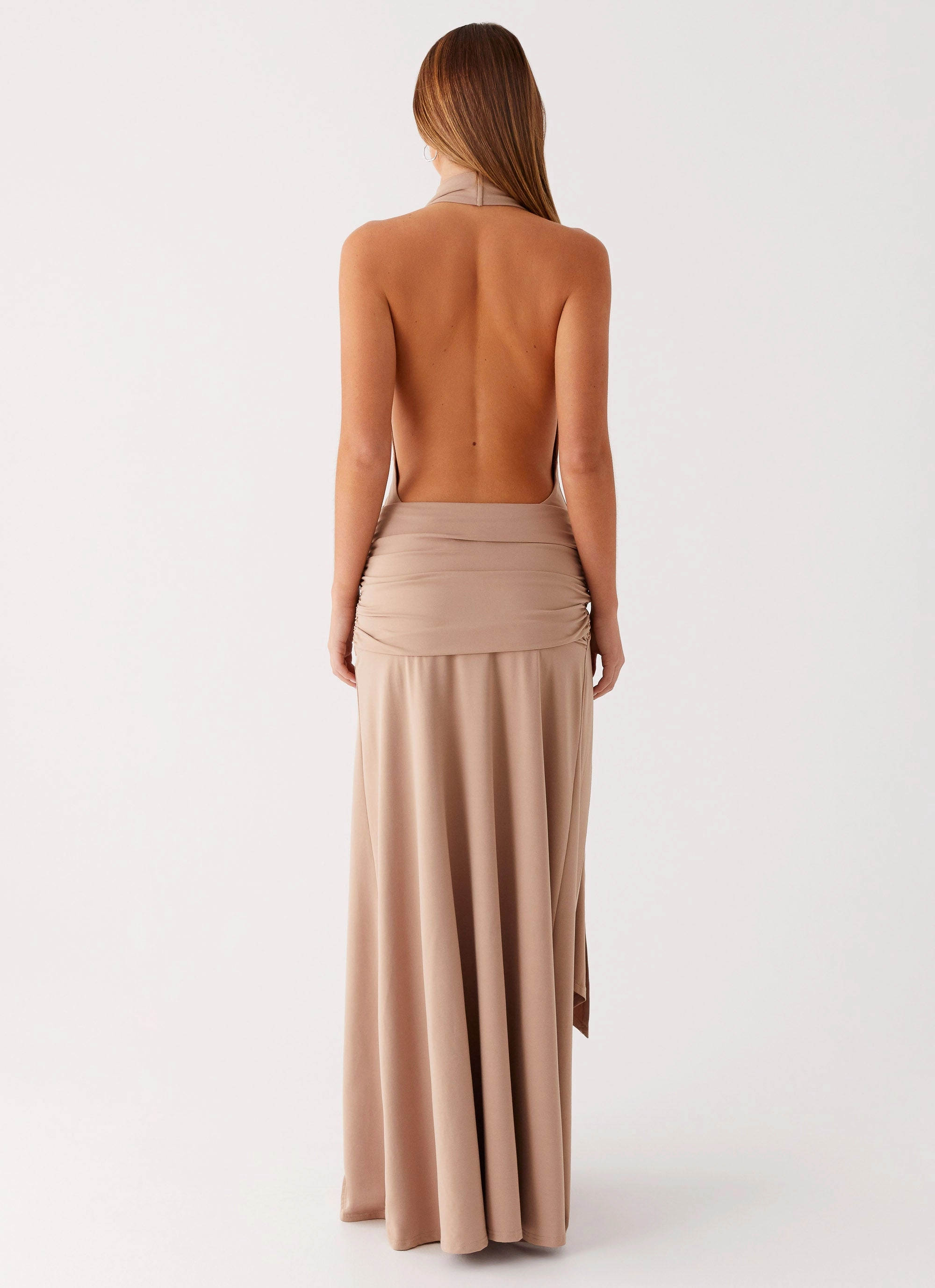 Rowan Ray Cowl Maxi Dress - Light Taupe Day Love