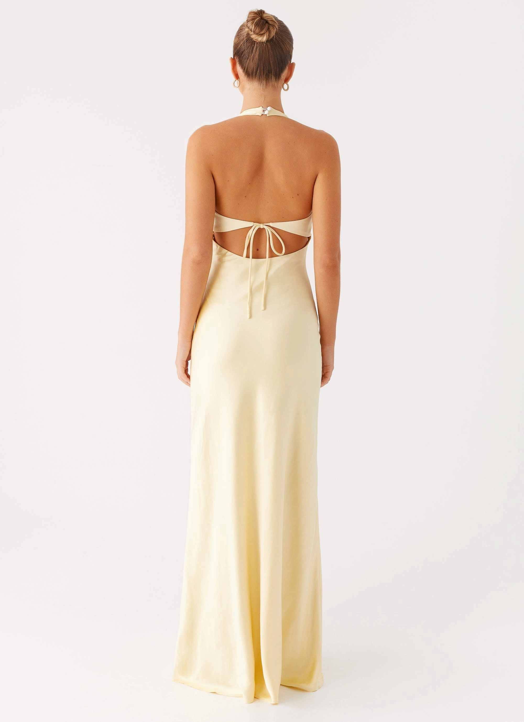 Smooth Texture Ambre Mesh Panel Maxi Dress - Yellow