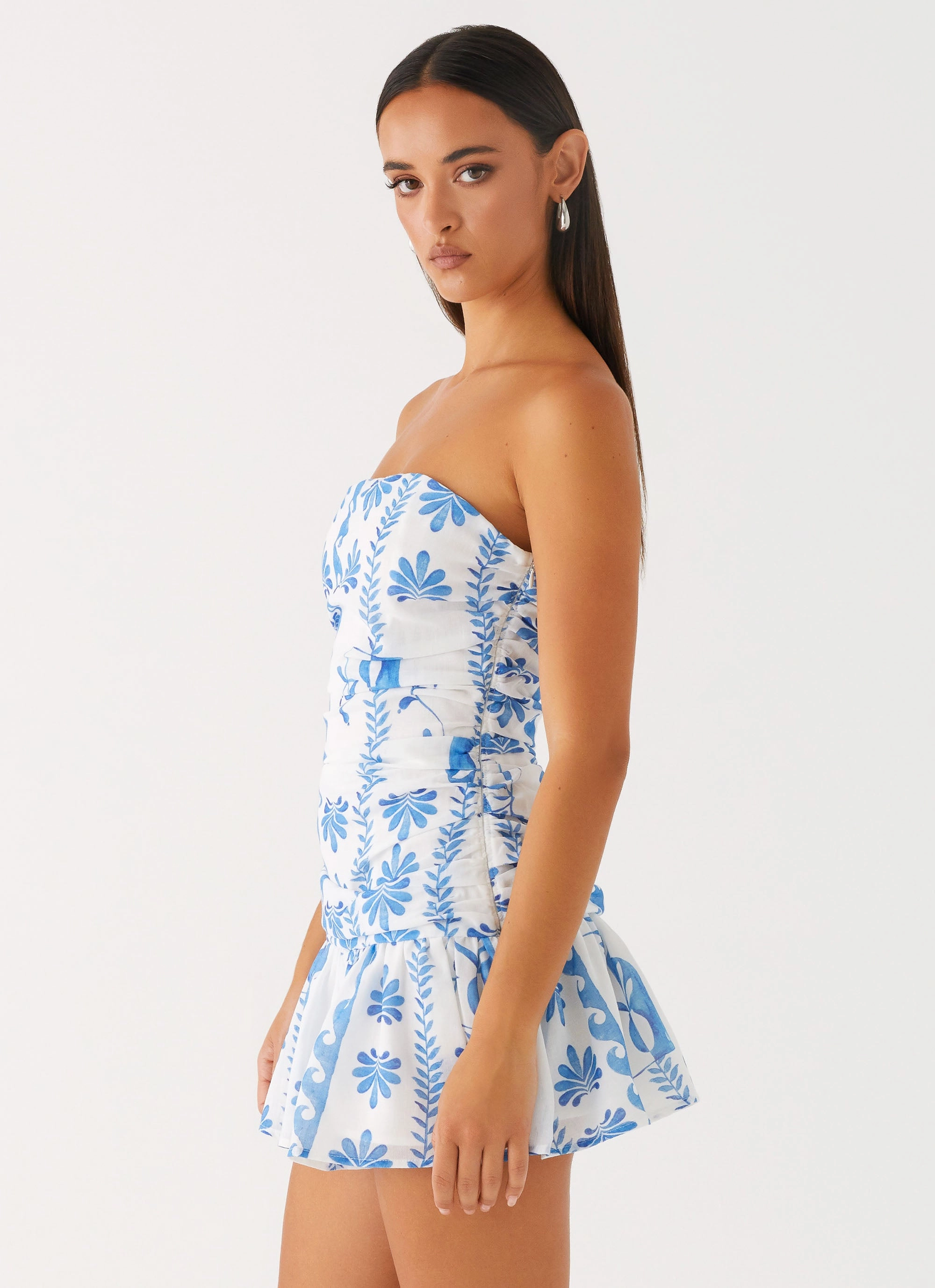 Chill Style Carmel Mini Dress - Floral Wave